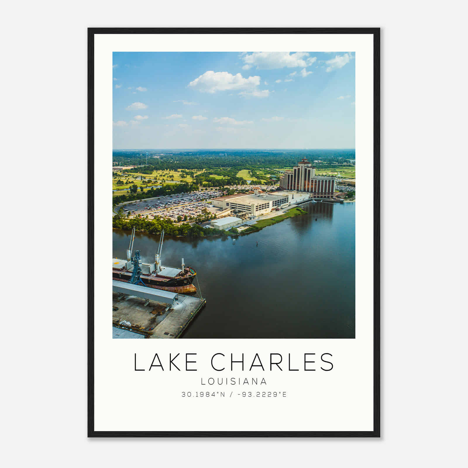 Lake Charles Louisiana Photo Travel Poster, Lake Charles Travel Print, Minimalist Travel Print Lake Charles Louisiana Photo Travel Poster, Lake Charles Travel Print, Minimalist Travel Print