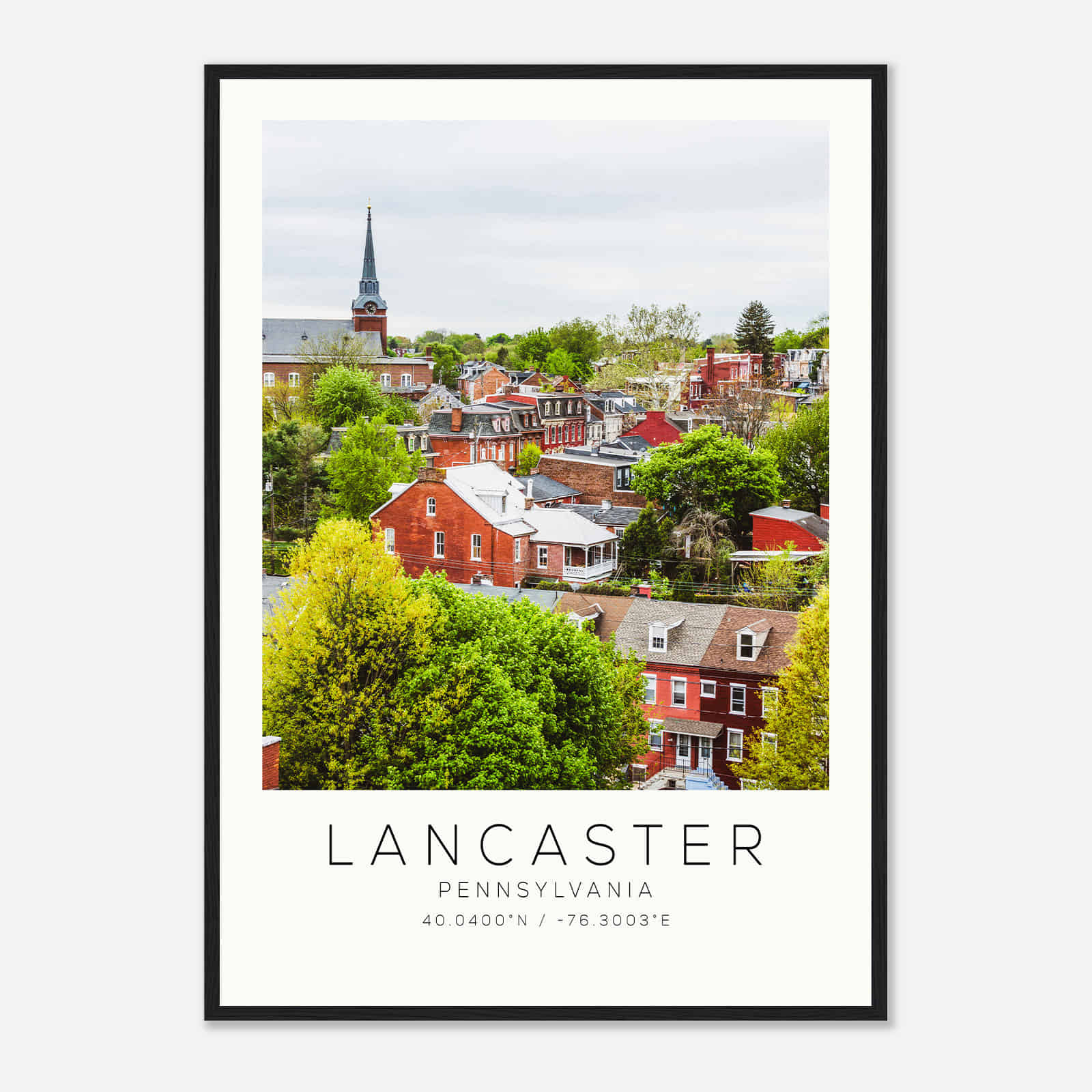 Lancaster Pennsylvania Photo Travel Poster, Lancaster Travel Print, Minimalist Travel Print DS1