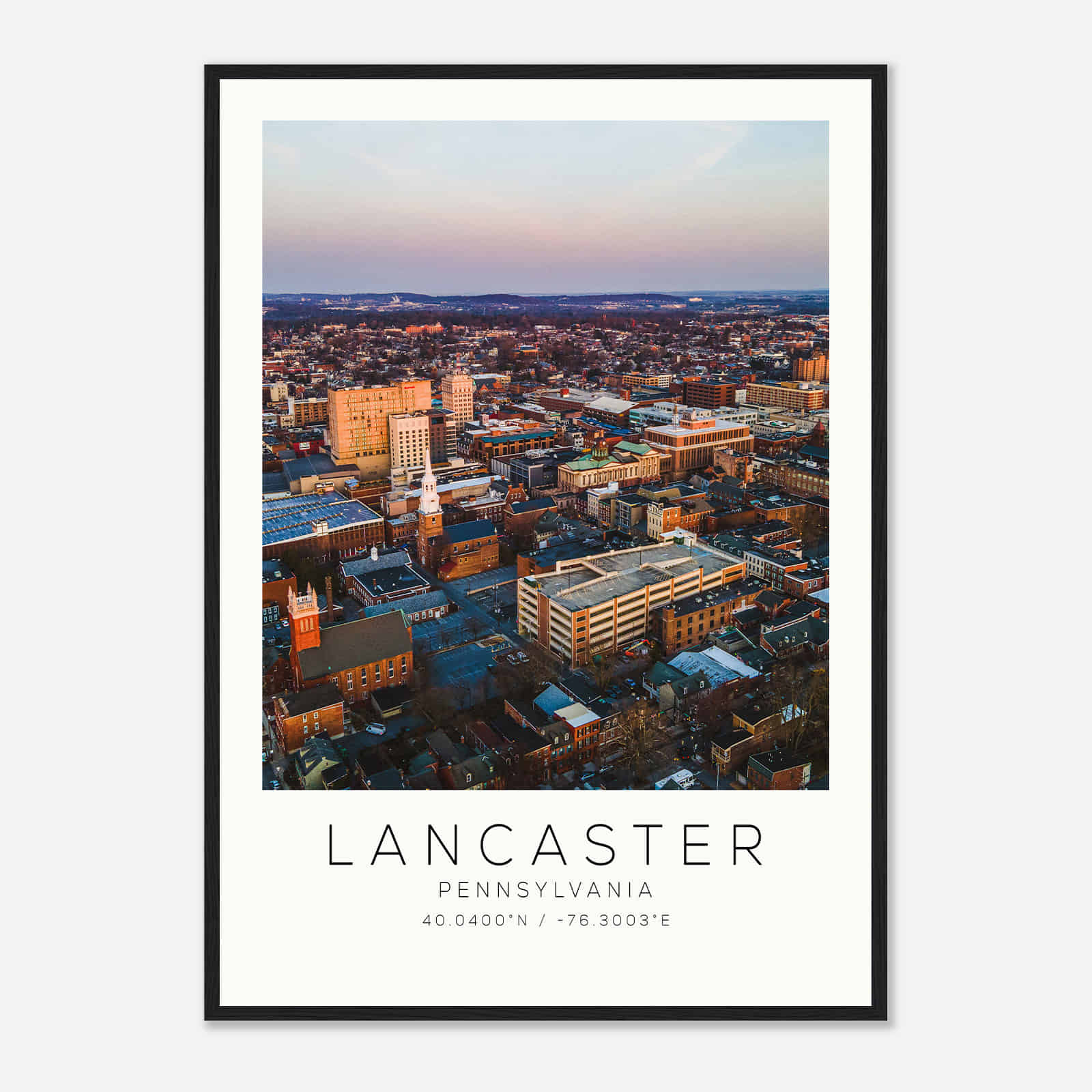 Lancaster Pennsylvania Photo Travel Poster, Lancaster Travel Print, Minimalist Travel Print DS2