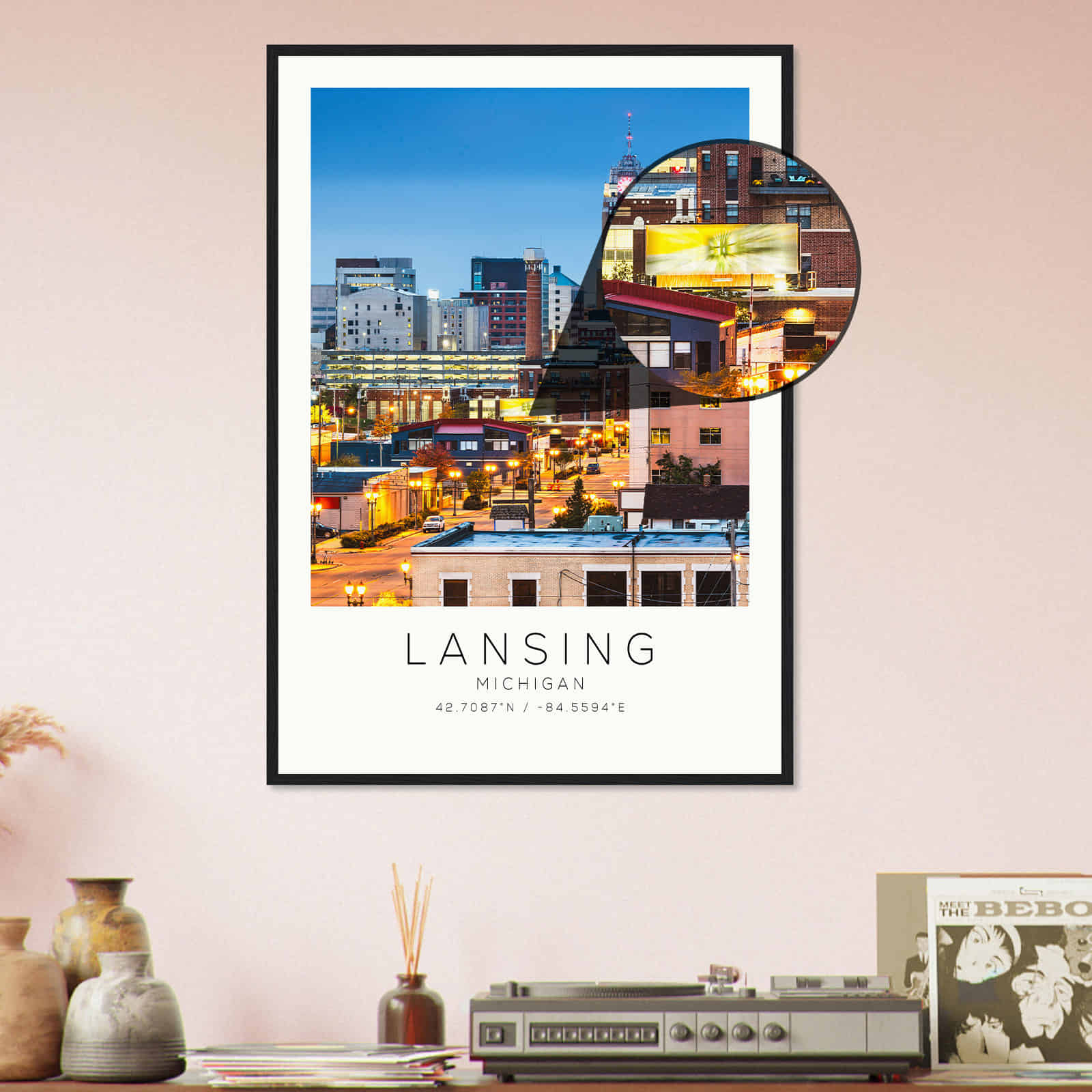 Deerfield Kansas Map Poster, Modern Home Decor Wall Art Print (Copy)