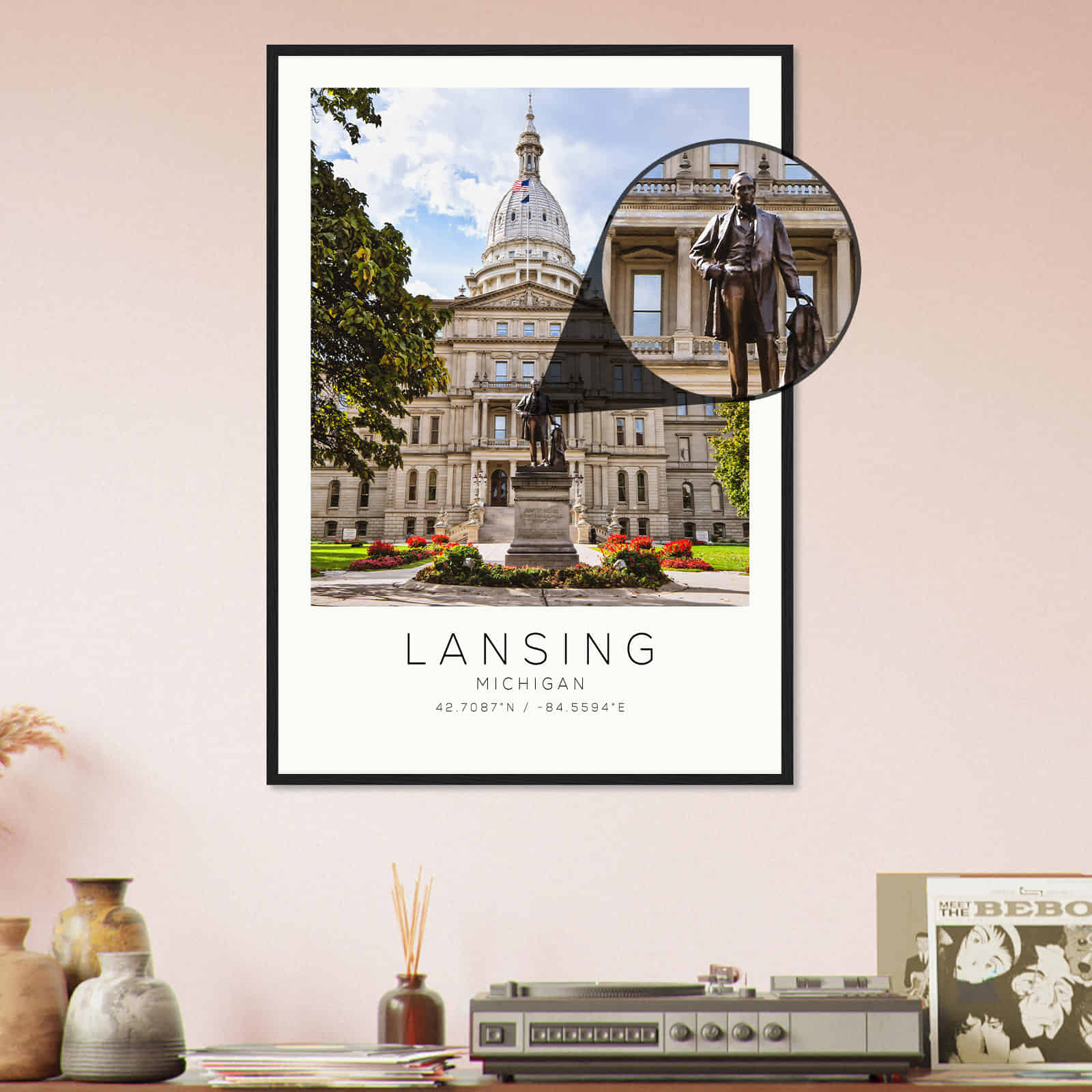 Deerfield Kansas Map Poster, Modern Home Decor Wall Art Print (Copy)