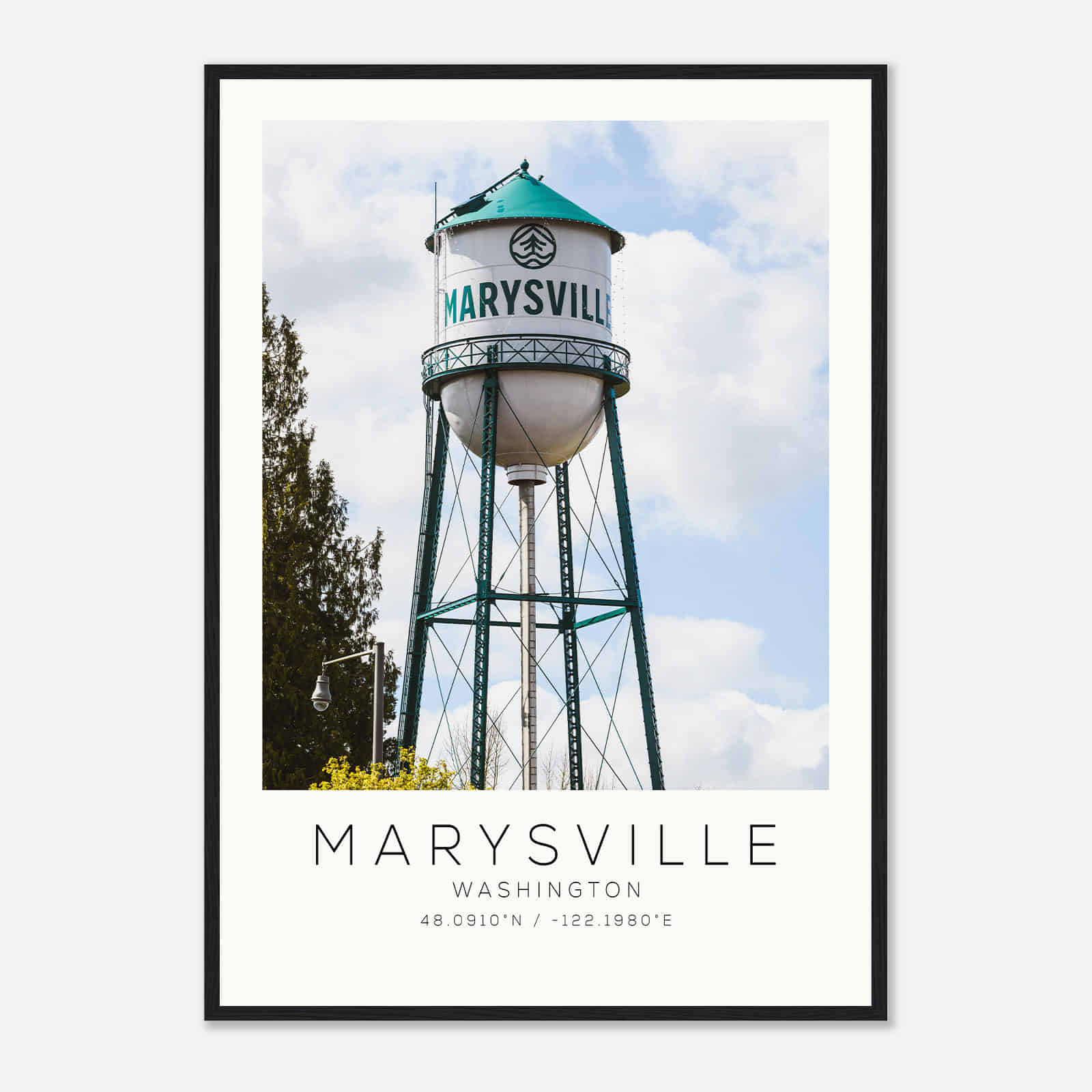 Marysville Washington Photo Travel Poster, Marysville Travel Print, Minimalist Travel Print