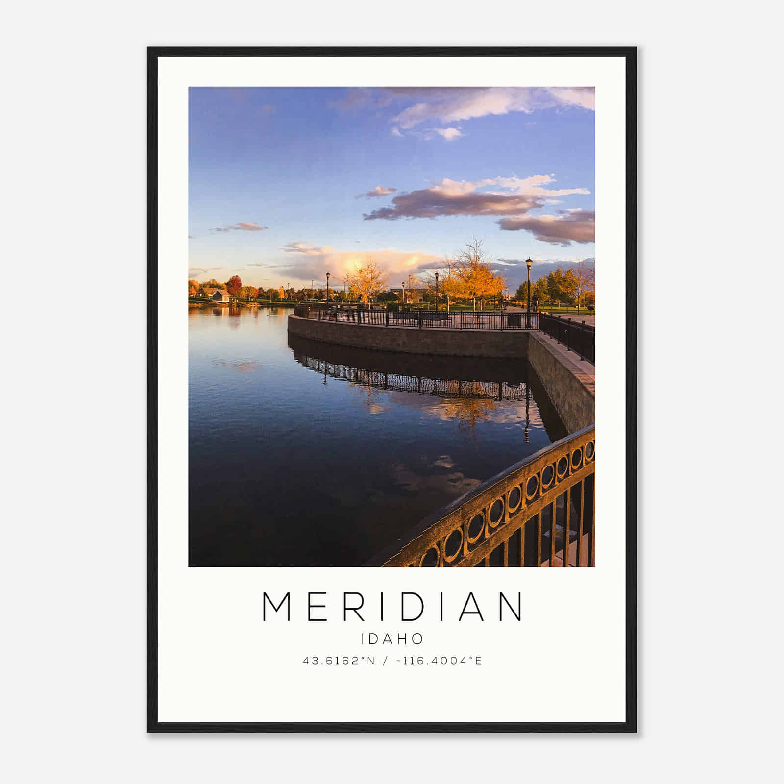 Meridian Idaho Photo Travel Poster, Meridian Travel Print, Minimalist Travel Print DS2
