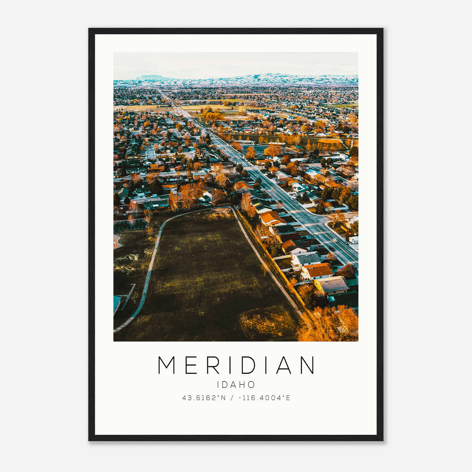 Meridian Idaho Photo Travel Poster, Meridian Travel Print, Minimalist Travel Print