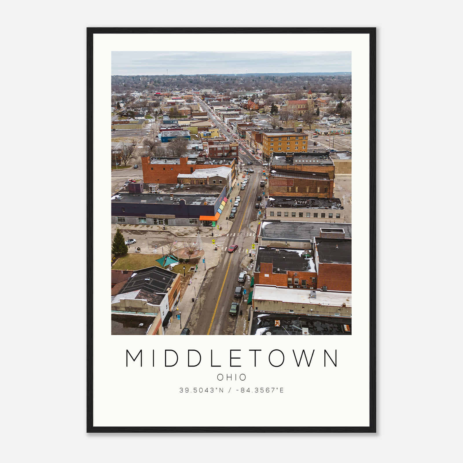 Middletown Ohio Photo Travel Poster, Middletown Travel Print, Minimalist Travel Print DS2