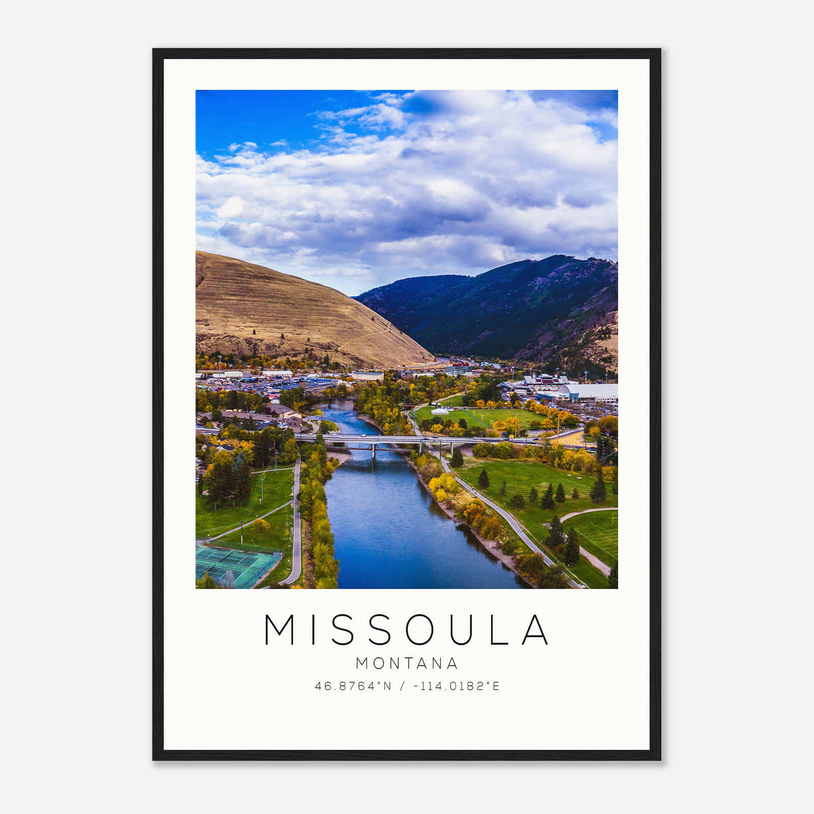 Missoula Montana Photo Travel Poster, Missoula Travel Print, Minimalist Travel Print DS2