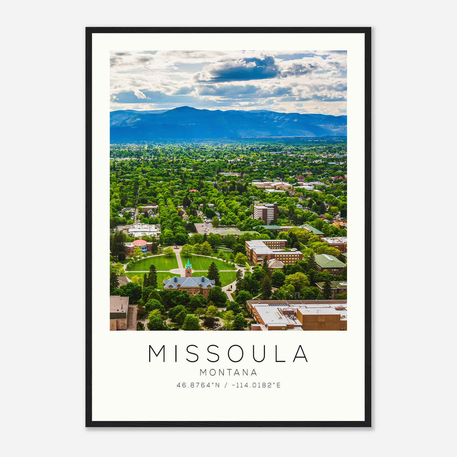 Missoula Montana Photo Travel Poster, Missoula Travel Print, Minimalist Travel Print