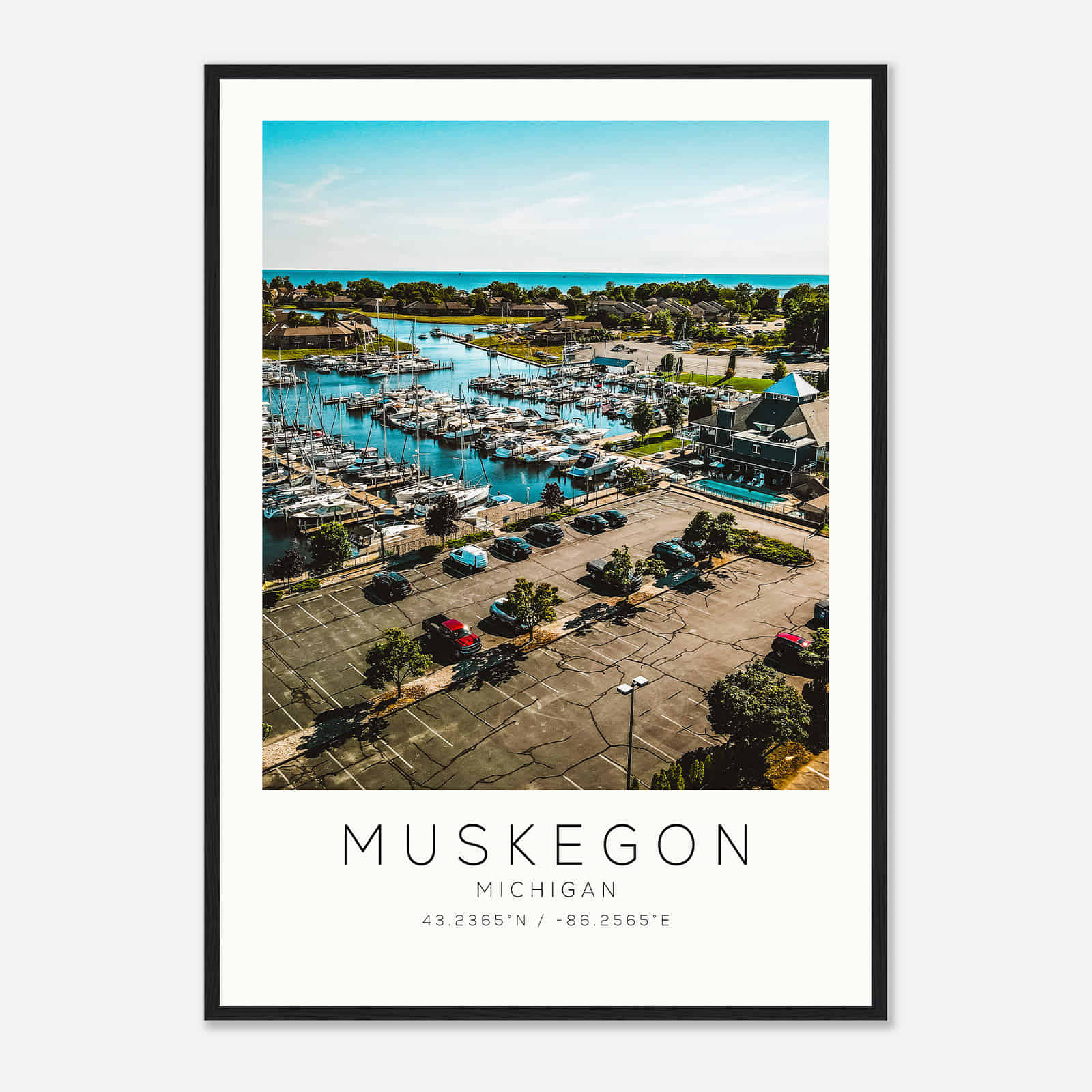 Muskegon Michigan Photo Travel Poster, Muskegon Travel Print, Minimalist Travel Print