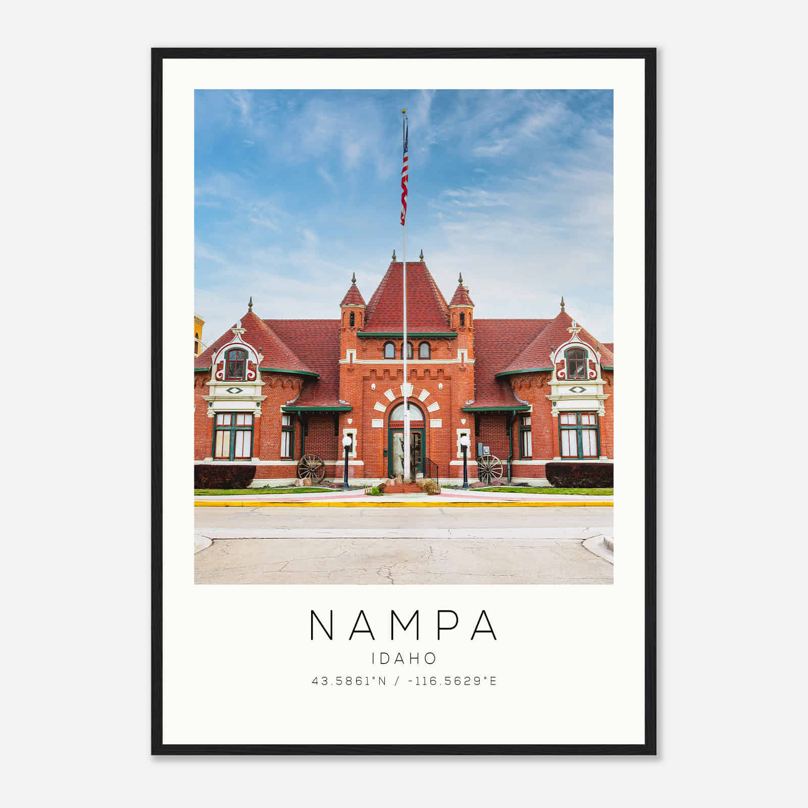 Nampa Idaho Photo Travel Poster, Nampa Travel Print, Minimalist Travel Print