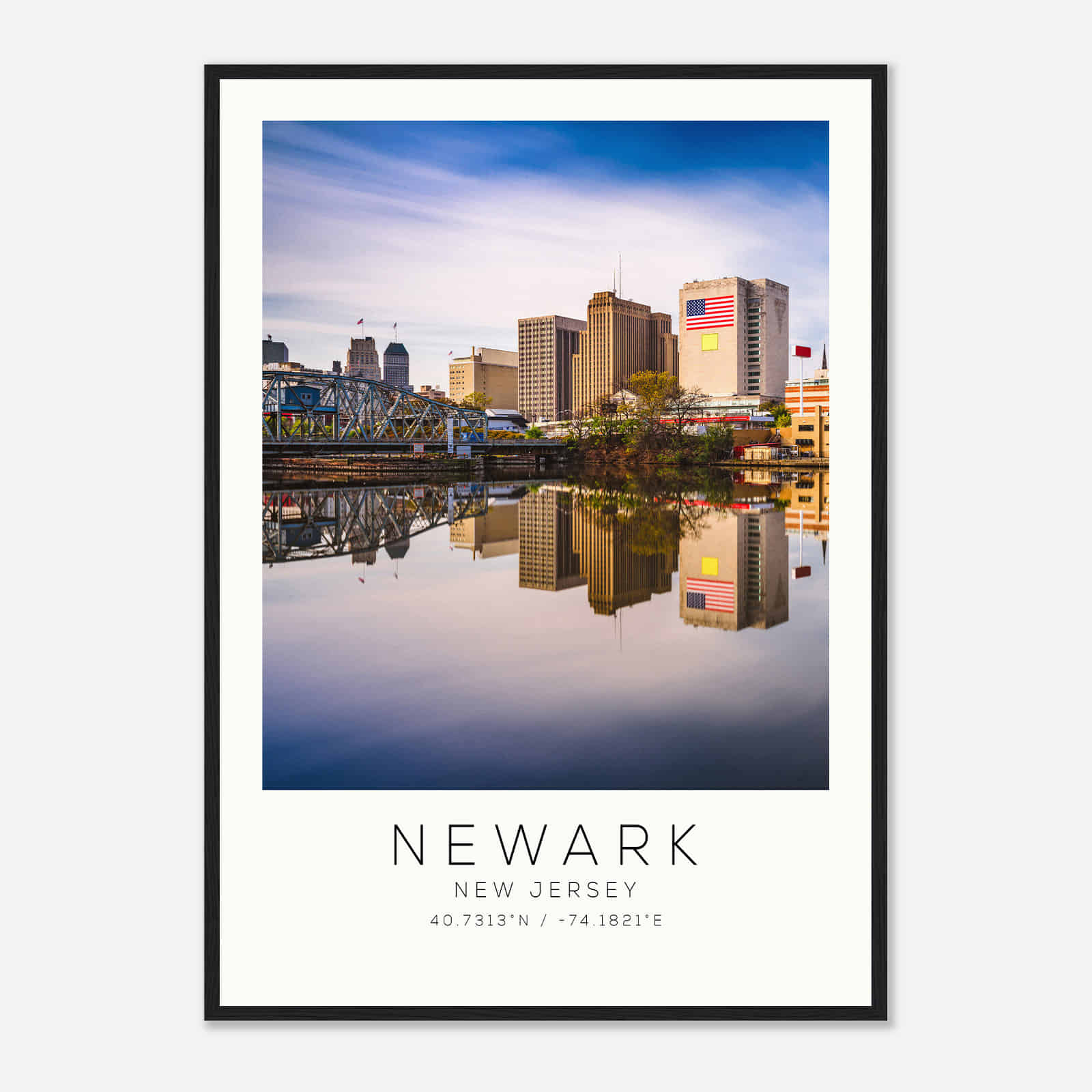 Newark New Jersey Photo Travel Poster, Newark Travel Print, Minimalist Travel Print DS1