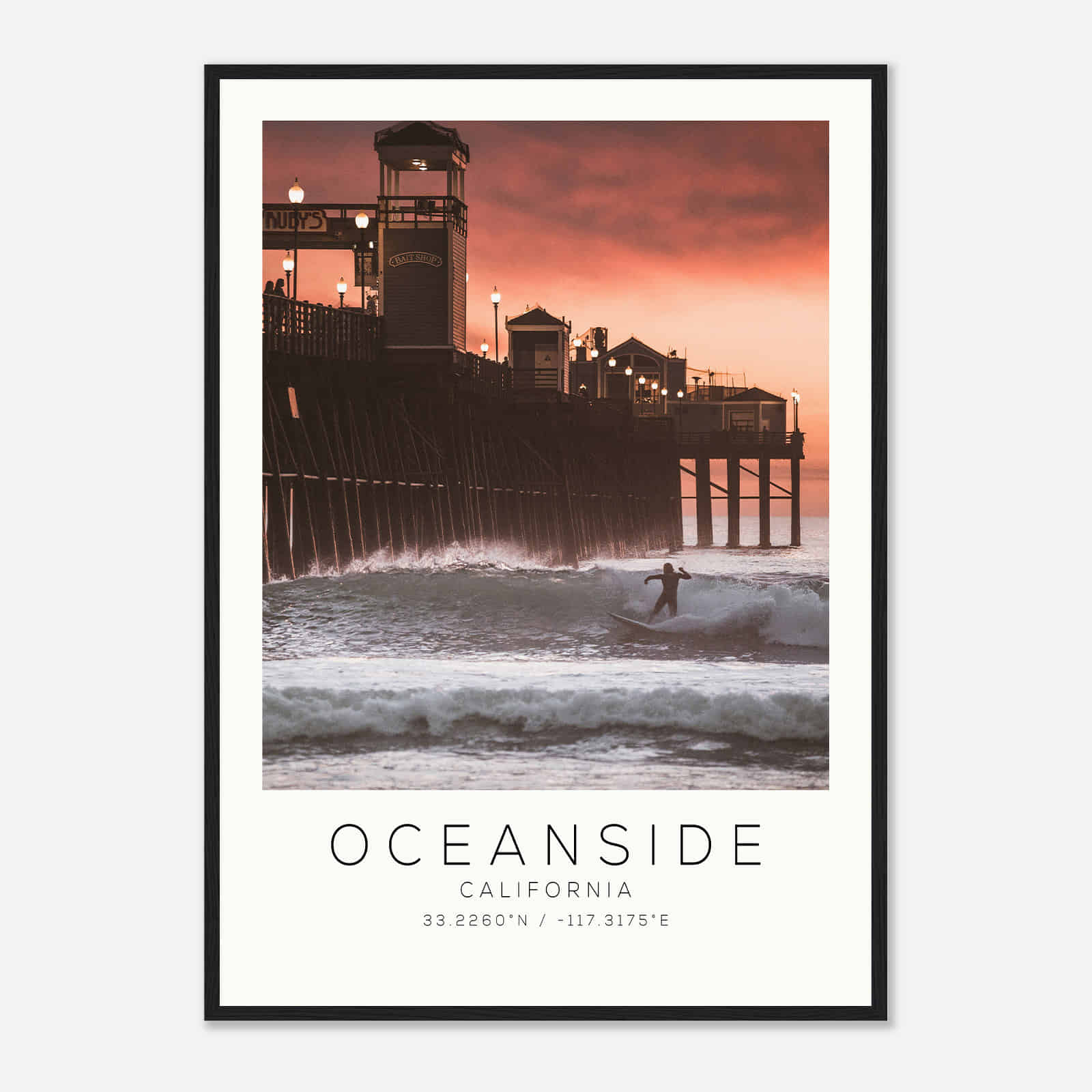 Oceanside California Photo Travel Poster, Oceanside Travel Print, Minimalist Travel Print DS1 Oceanside California Photo Travel Poster, Oceanside Travel Print, Minimalist Travel Print DS1