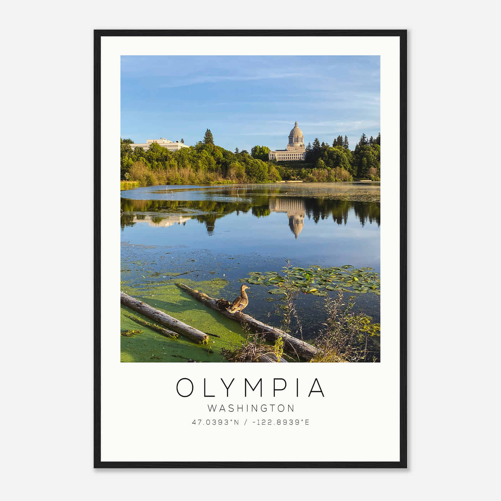 Olympia Washington Photo Travel Poster, Olympia Travel Print, Minimalist Travel Print DS2