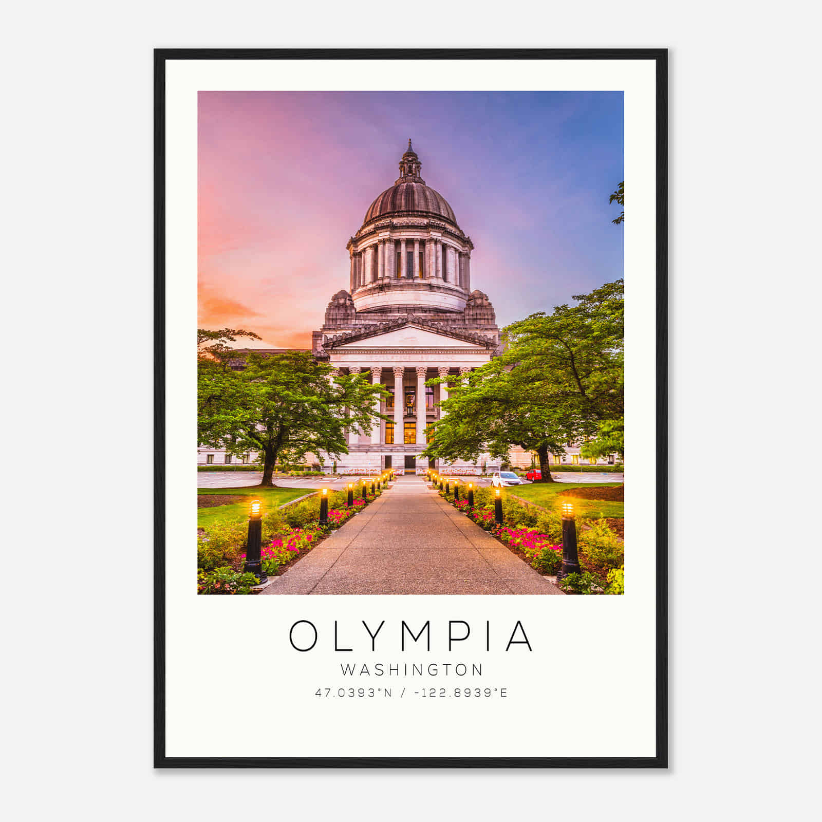 Olympia Washington Photo Travel Poster, Olympia Travel Print, Minimalist Travel Print