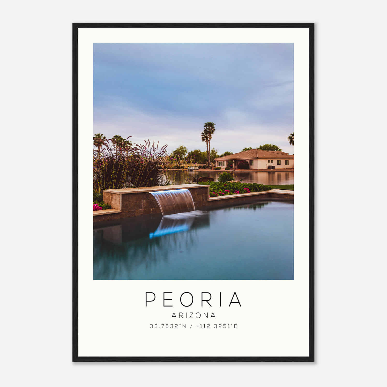 Peoria Arizona Photo Travel Poster, Peoria Travel Print, Minimalist Travel Print DS1