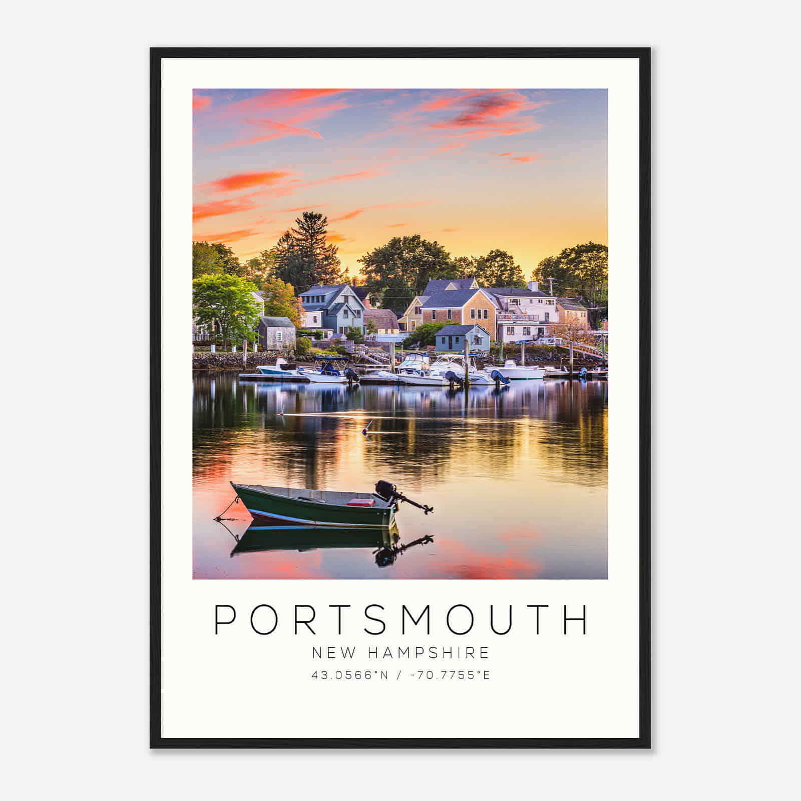 Portsmouth New Hampshire Photo Travel Poster, Portsmouth Travel Print, Minimalist Travel Print DS2
