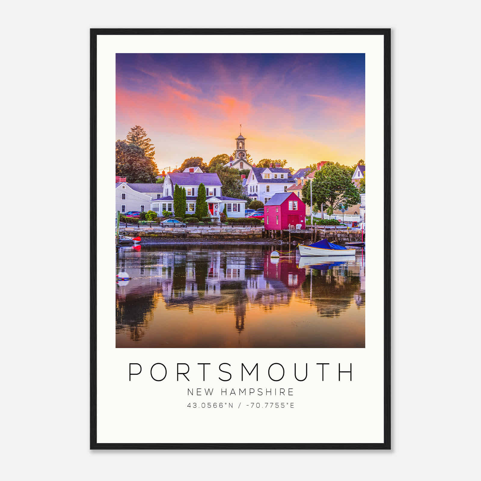 Portsmouth New Hampshire Photo Travel Poster, Portsmouth Travel Print, Minimalist Travel Print