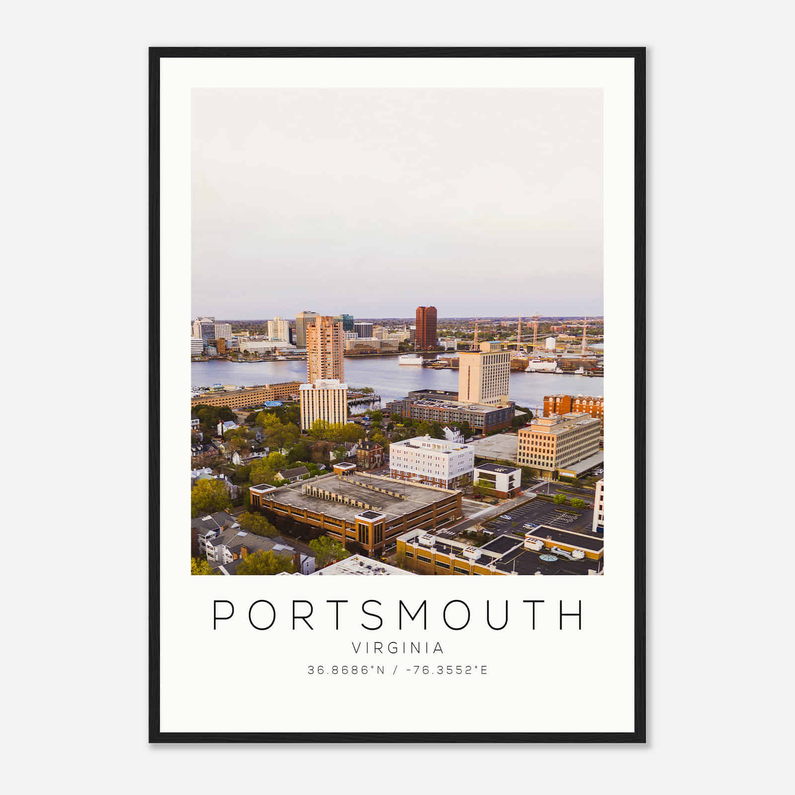Portsmouth Virginia Photo Travel Poster, Portsmouth Travel Print, Minimalist Travel Print