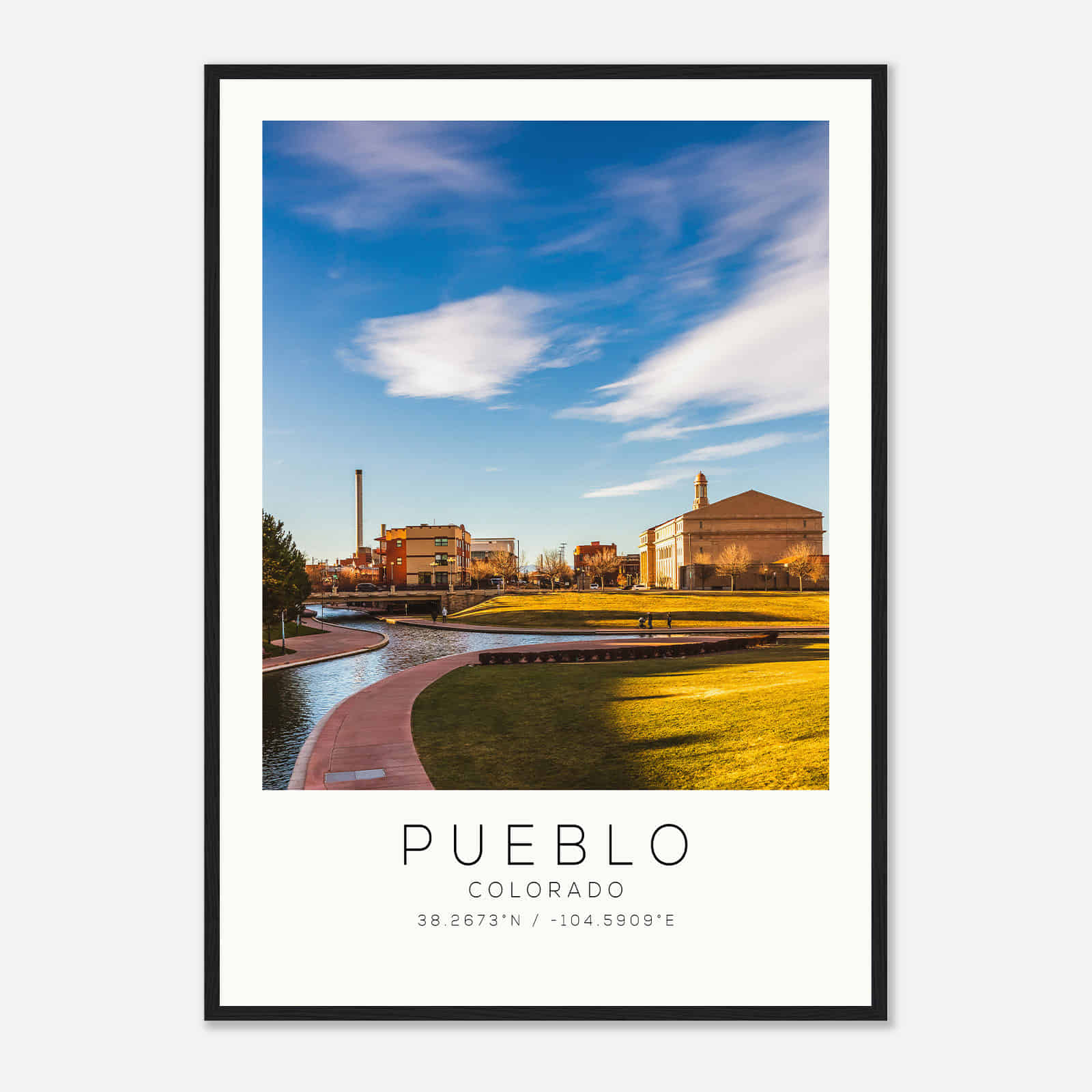 Pueblo Colorado Photo Travel Poster, Pueblo Travel Print, Minimalist Travel Print