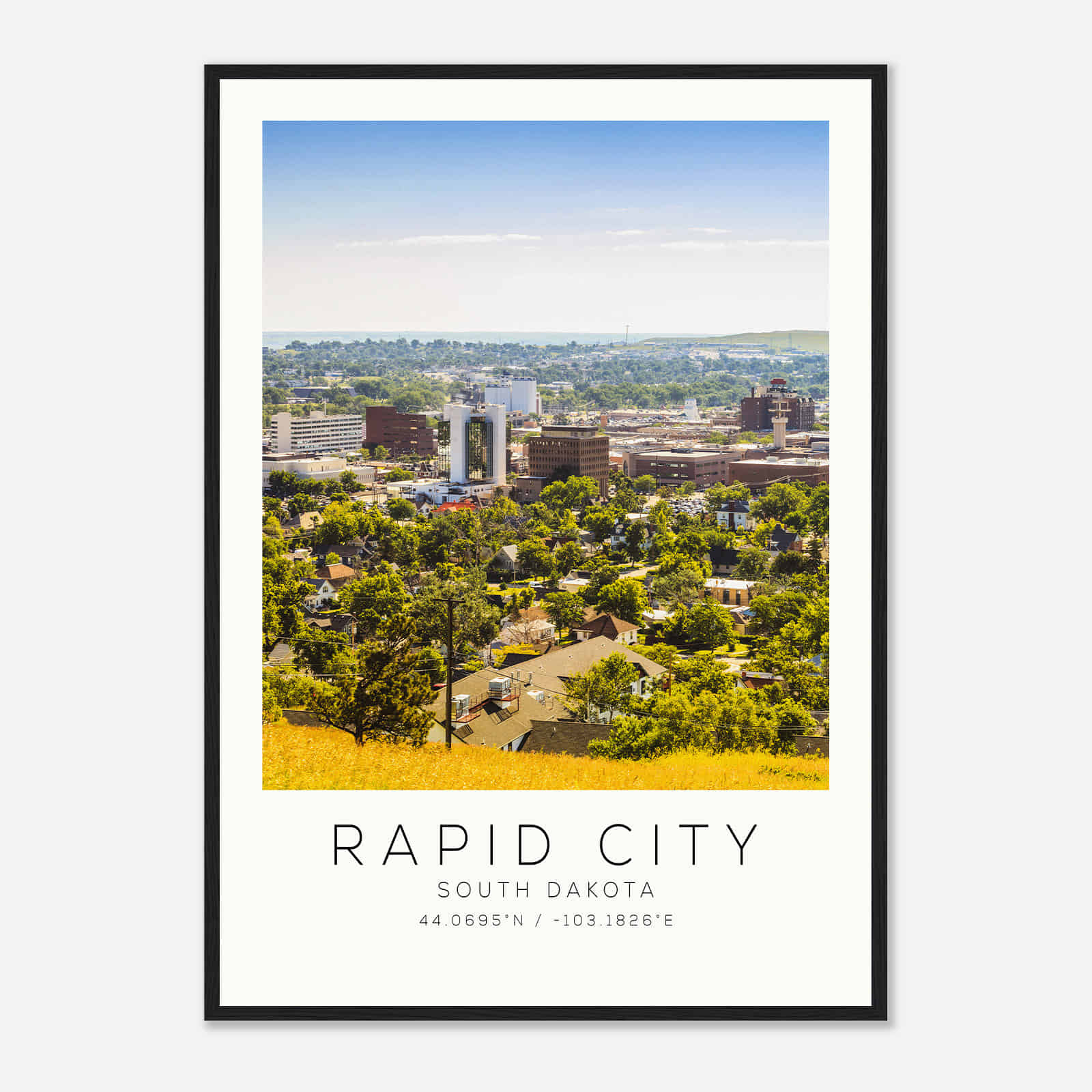 Rapid City South Dakota Photo Travel Poster, Rapid City Travel Print, Minimalist Travel Print