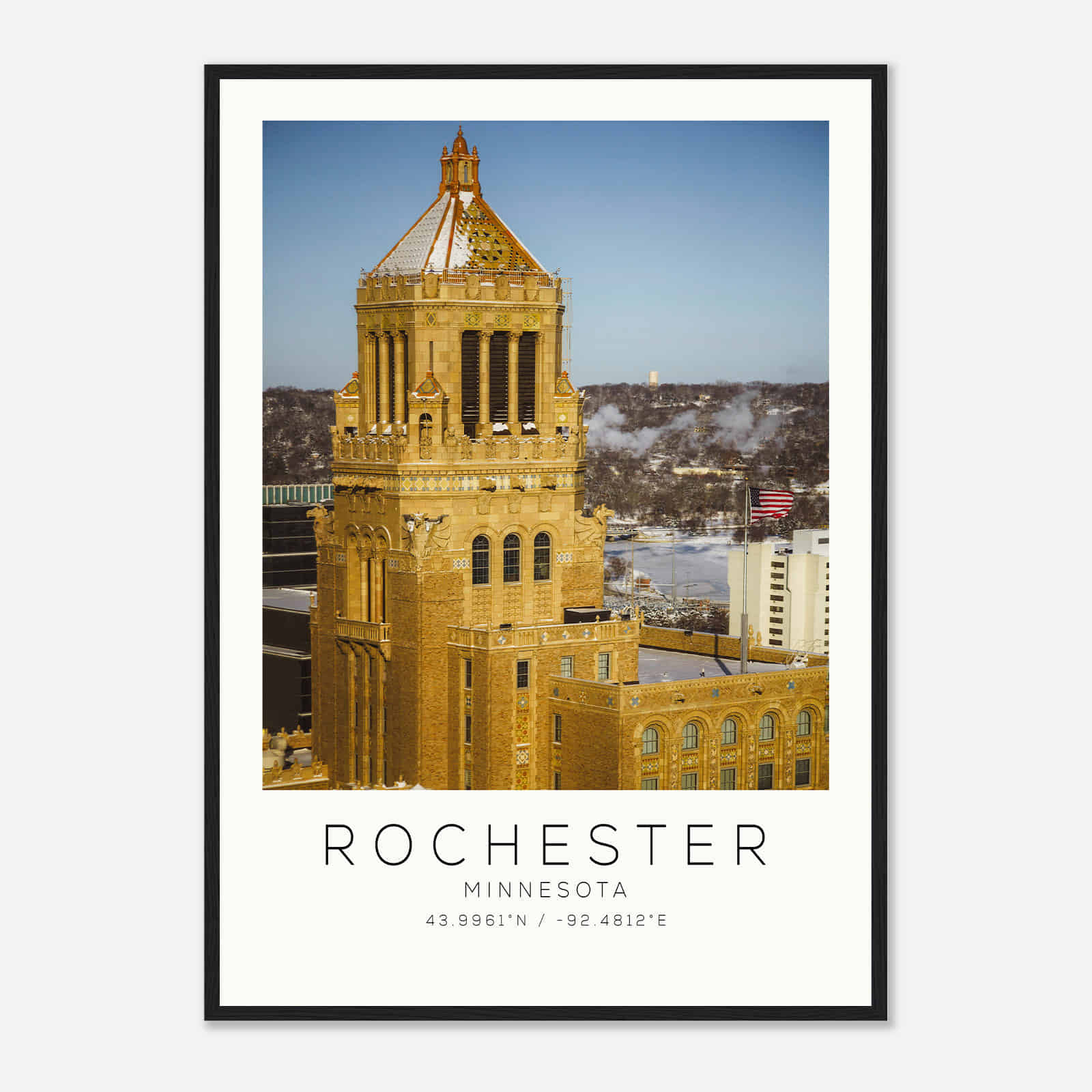 Rochester Minnesota Photo Travel Poster, Rochester Travel Print, Minimalist Travel Print DS3