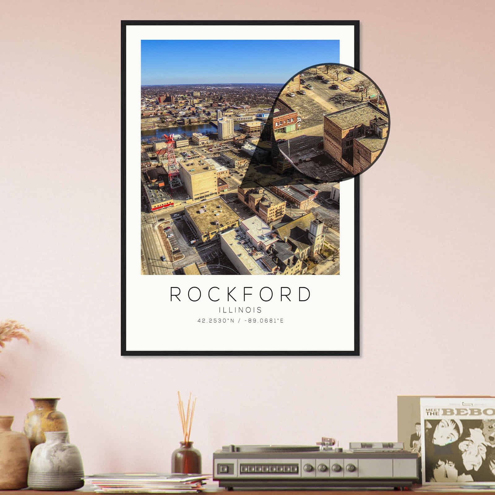 Deerfield Kansas Map Poster, Modern Home Decor Wall Art Print (Copy)