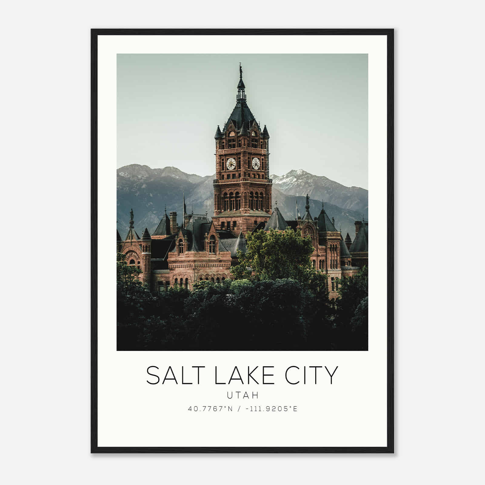 Salt Lake City Utah Photo Travel Poster, Salt Lake City Travel Print, Minimalist Travel Print DS6