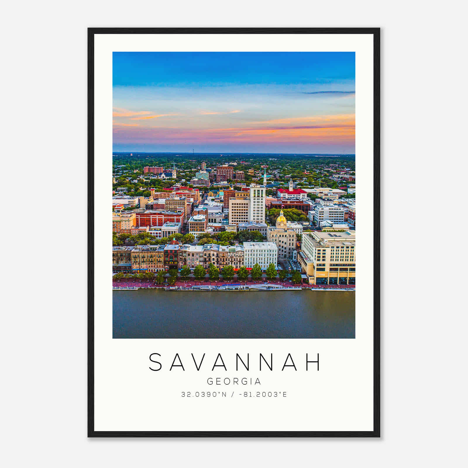 Savannah Georgia Photo Travel Poster, Savannah Travel Print, Minimalist Travel Print DS4