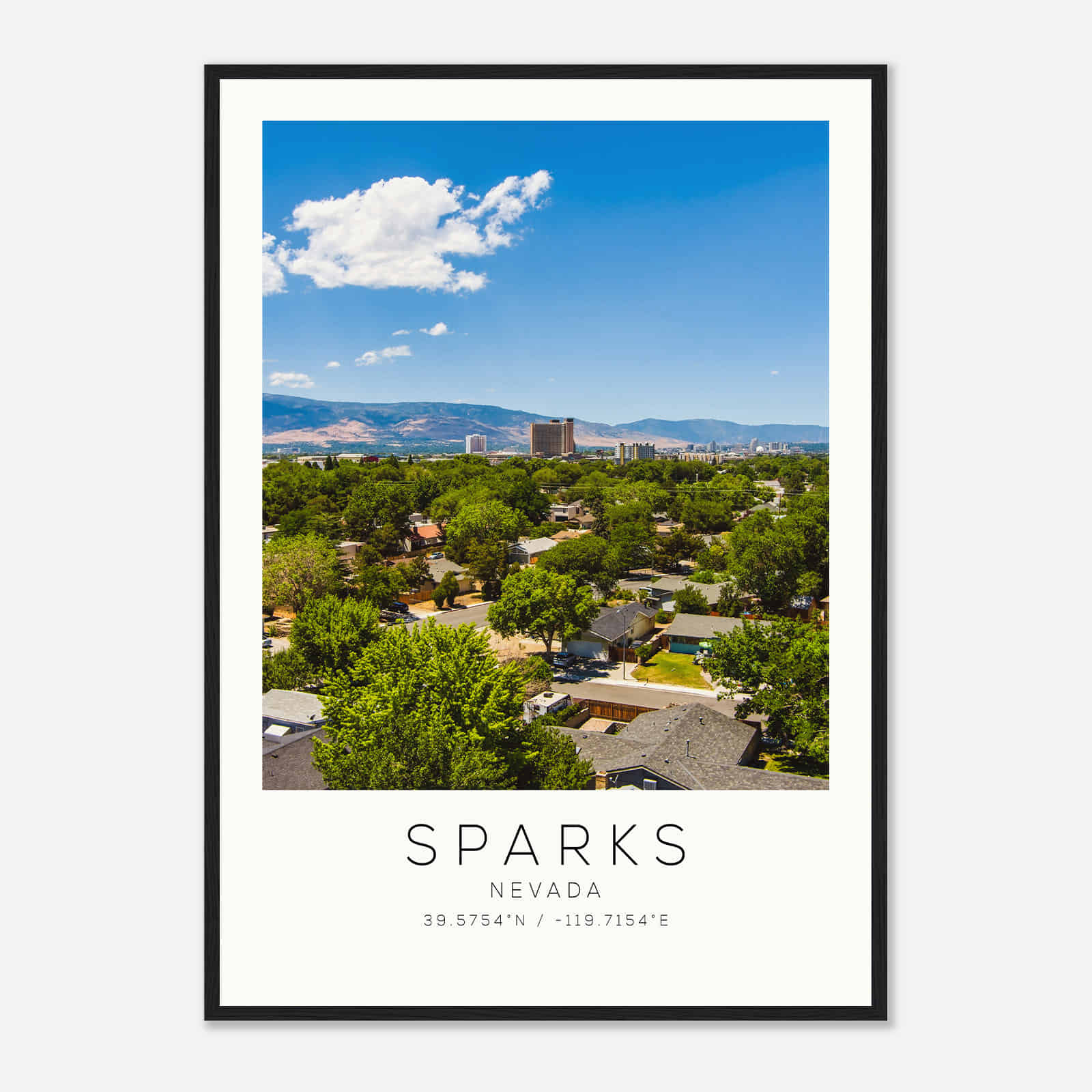 Sparks Nevada Photo Travel Poster, Sparks Travel Print, Minimalist Travel Print