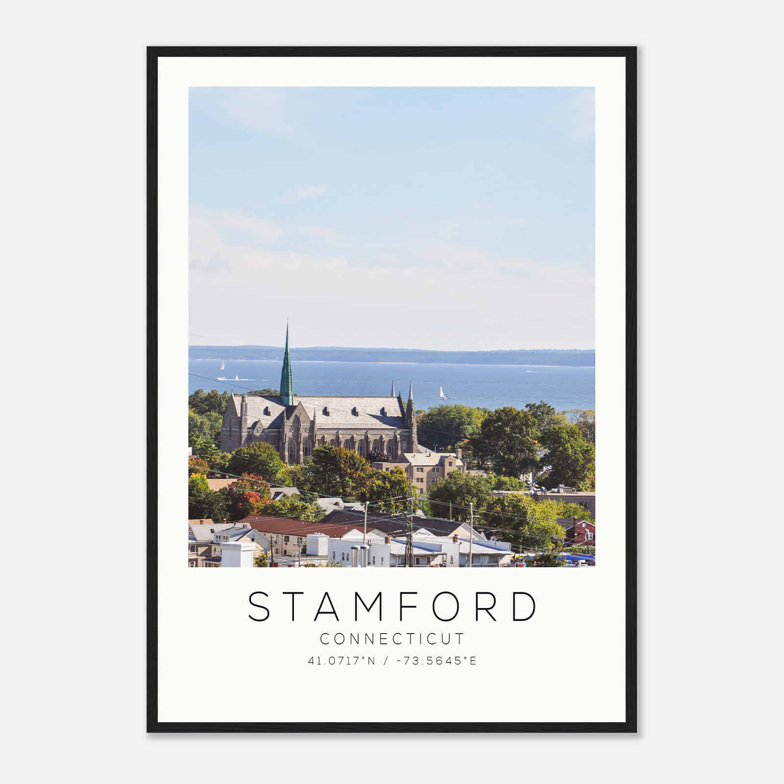 Stamford Connecticut Photo Travel Poster, Stamford Travel Print, Minimalist Travel Print