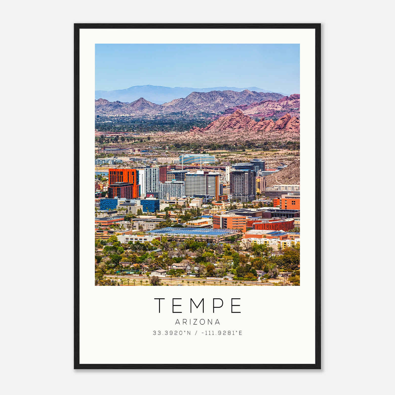 Tempe Arizona Photo Travel Poster, Tempe Travel Print, Minimalist Travel Print