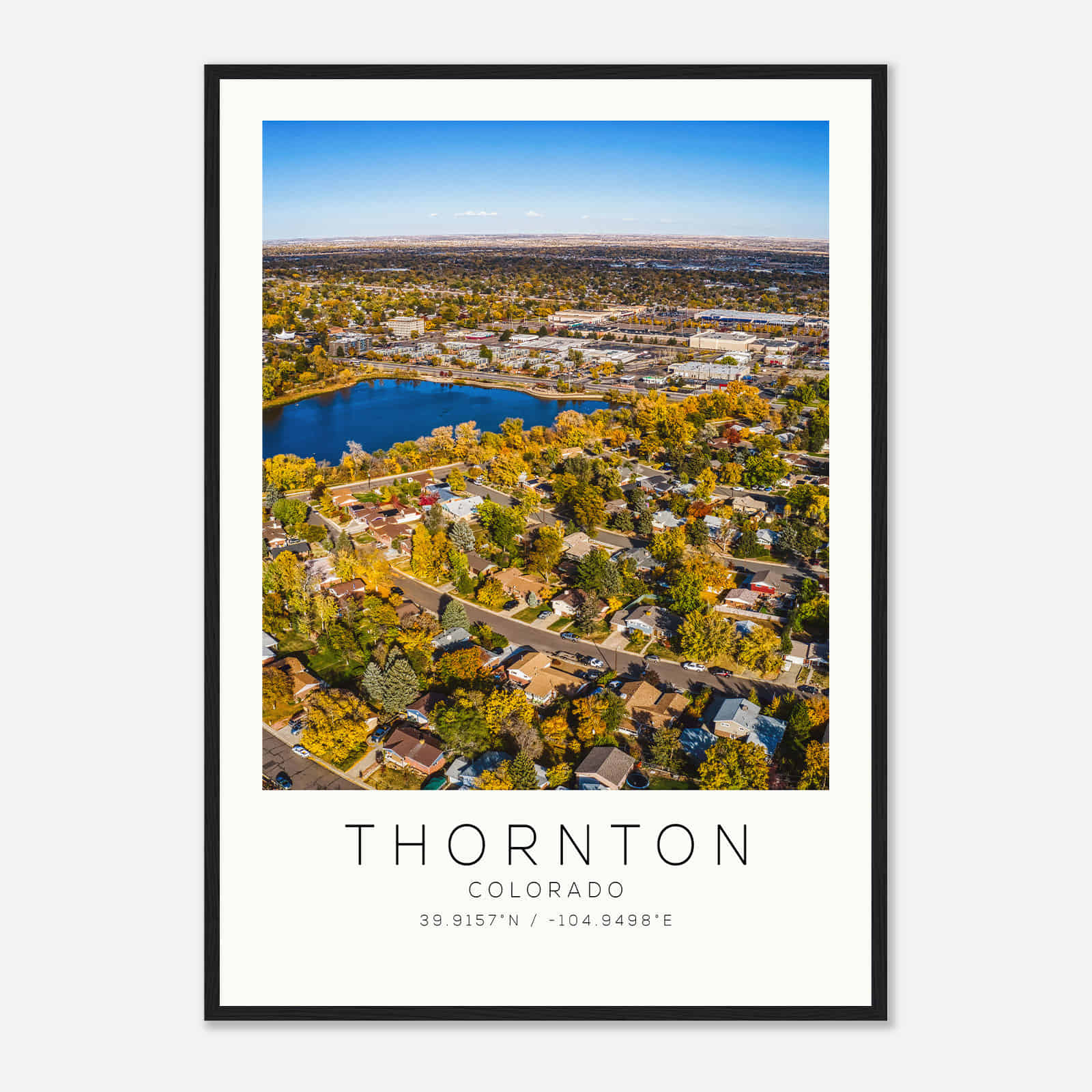 Thornton Colorado Photo Travel Poster, Thornton Travel Print, Minimalist Travel Print