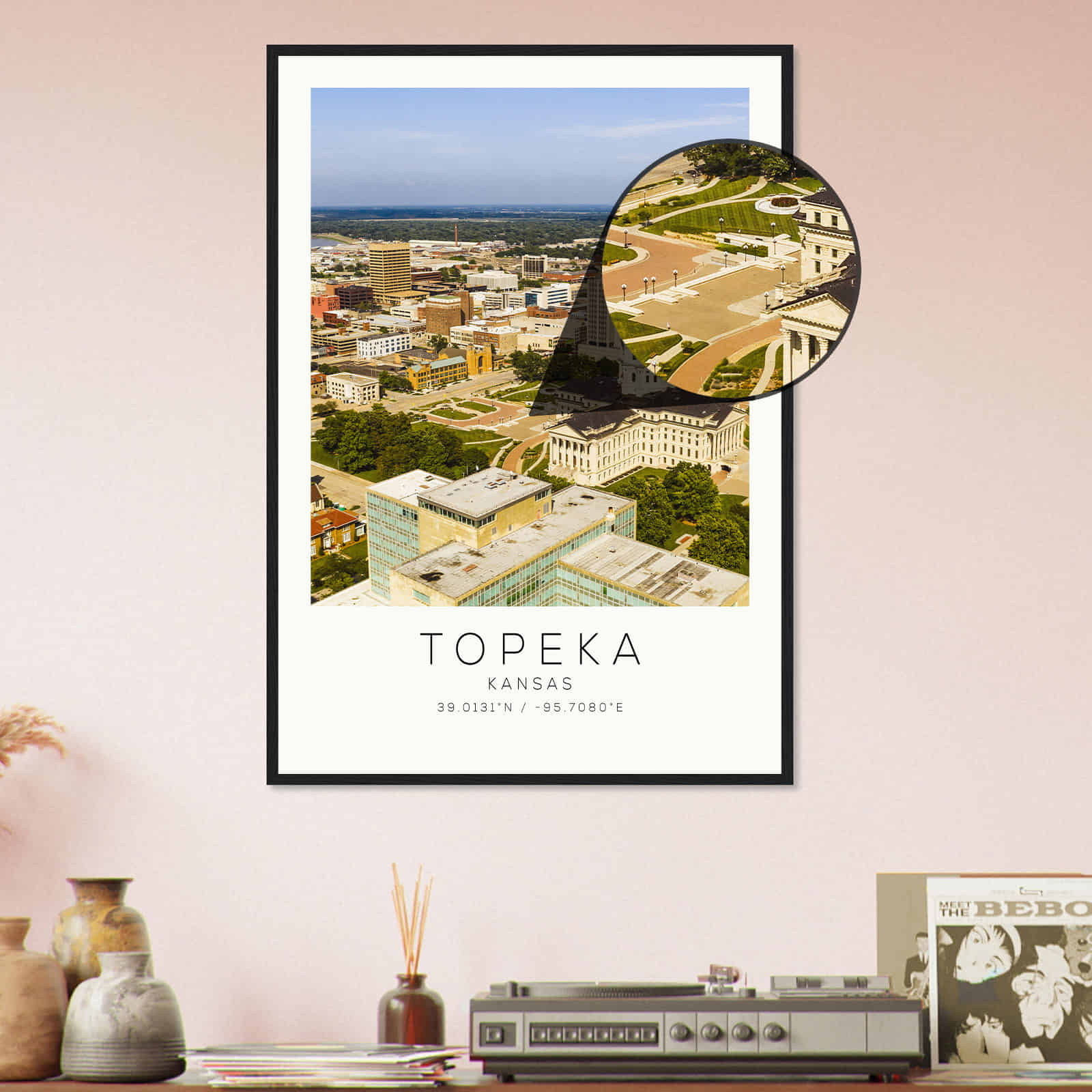 Deerfield Kansas Map Poster, Modern Home Decor Wall Art Print (Copy)