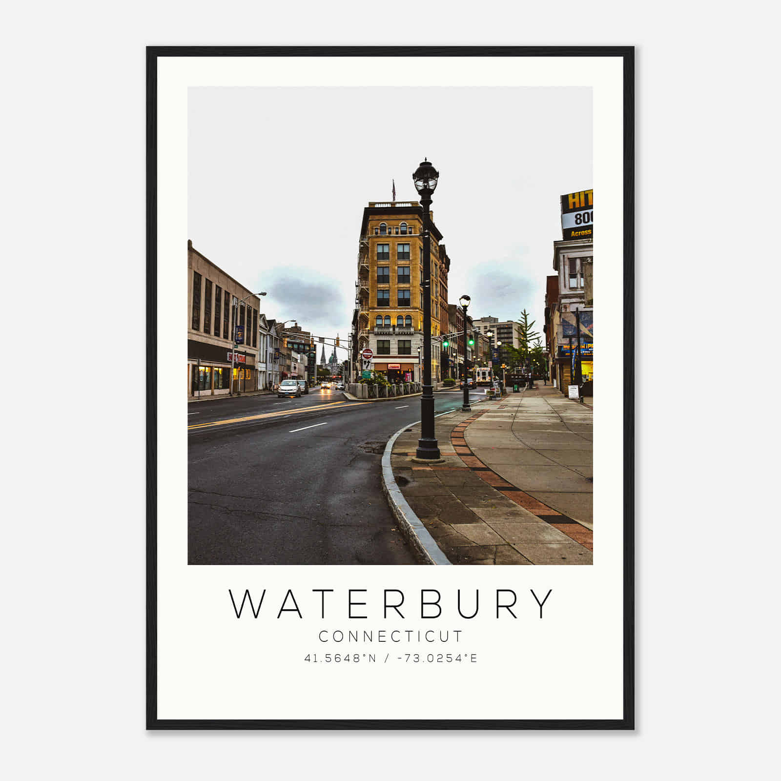 Waterbury Connecticut Photo Travel Poster, Waterbury Travel Print, Minimalist Travel Print