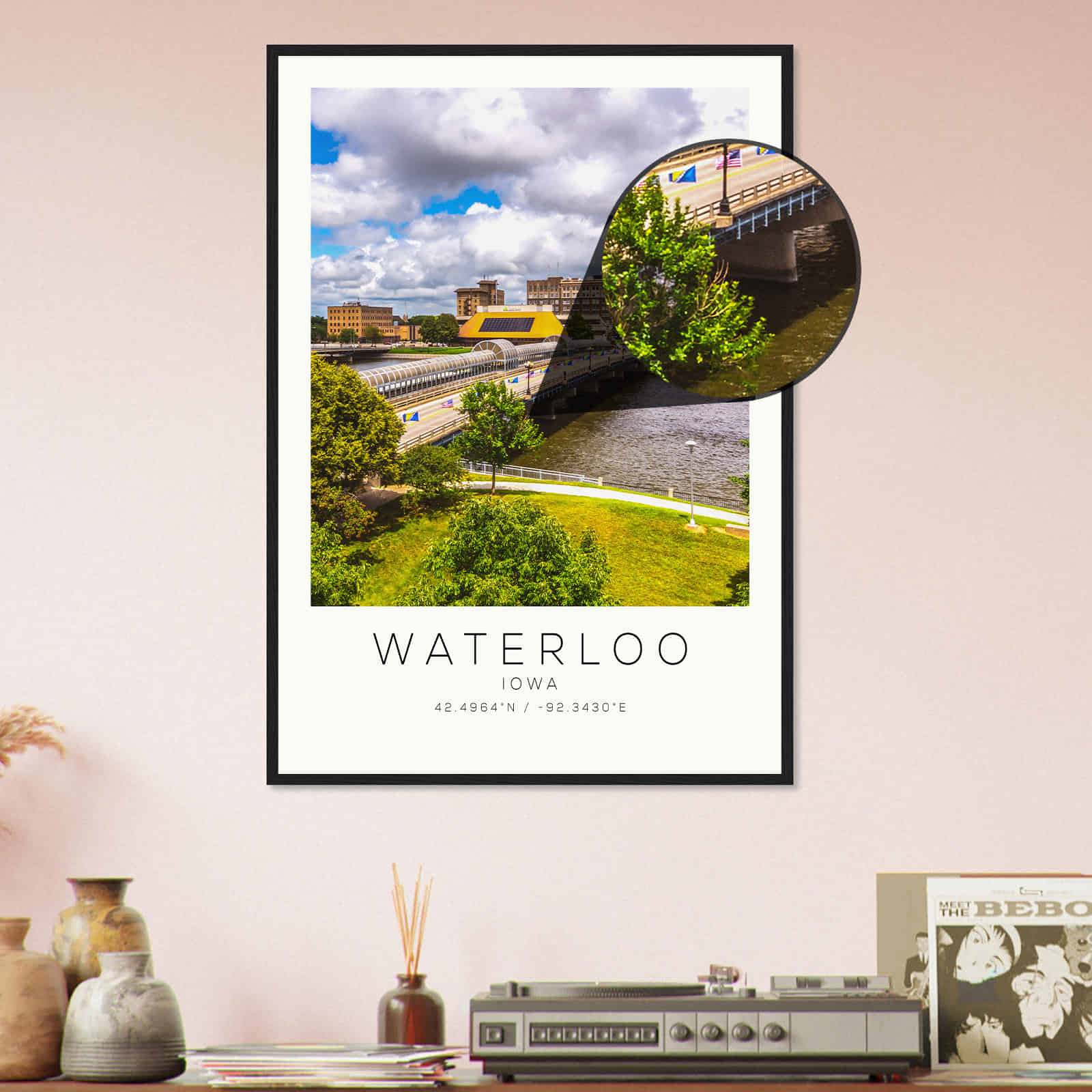 Deerfield Kansas Map Poster, Modern Home Decor Wall Art Print (Copy)