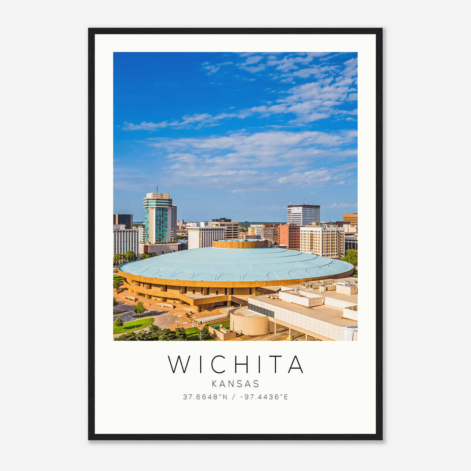 Wichita Kansas Photo Travel Poster, Wichita Travel Print, Minimalist Travel Print DS1