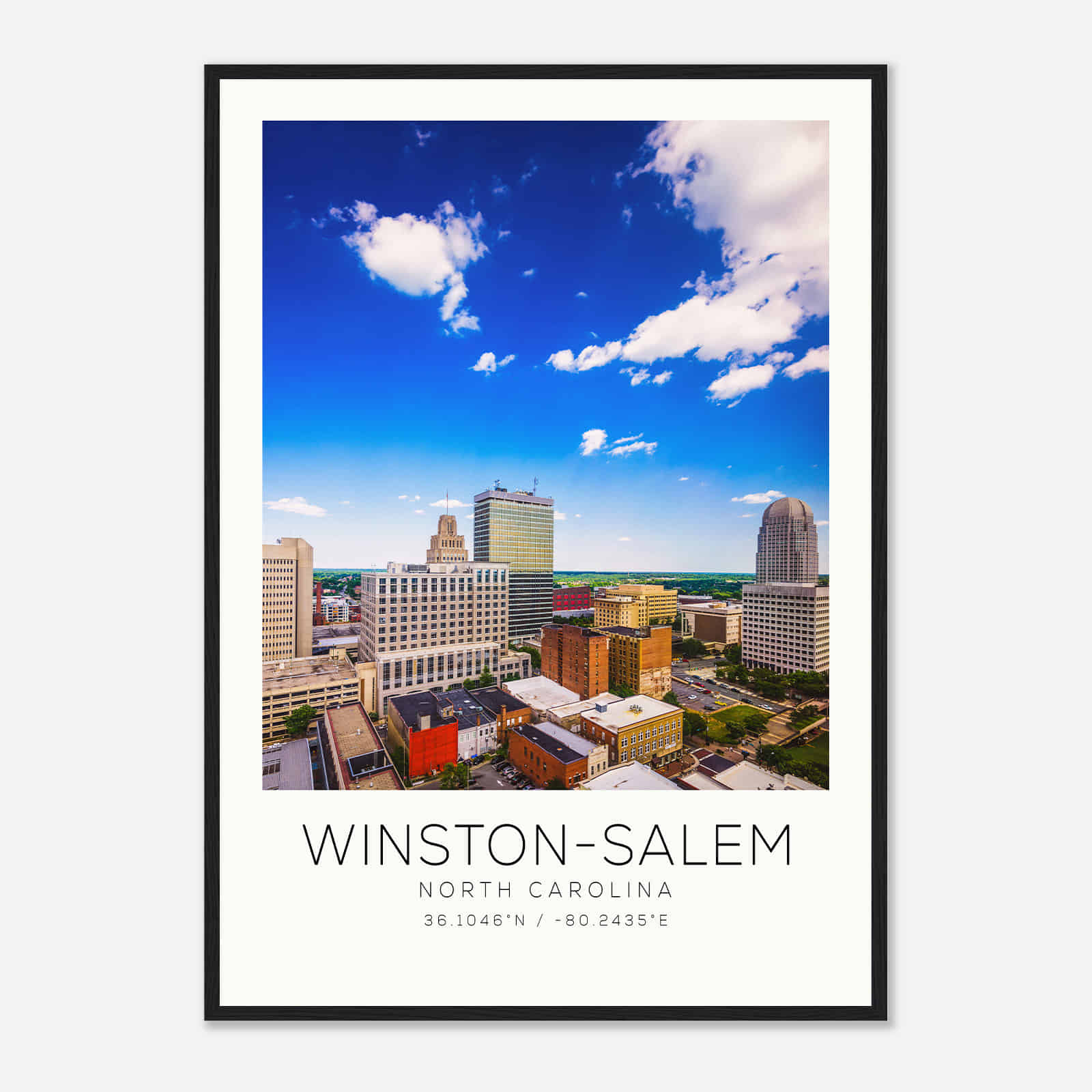 Winston-Salem North Carolina Photo Travel Poster, Winston-Salem Travel Print, Minimalist Travel Print DS1