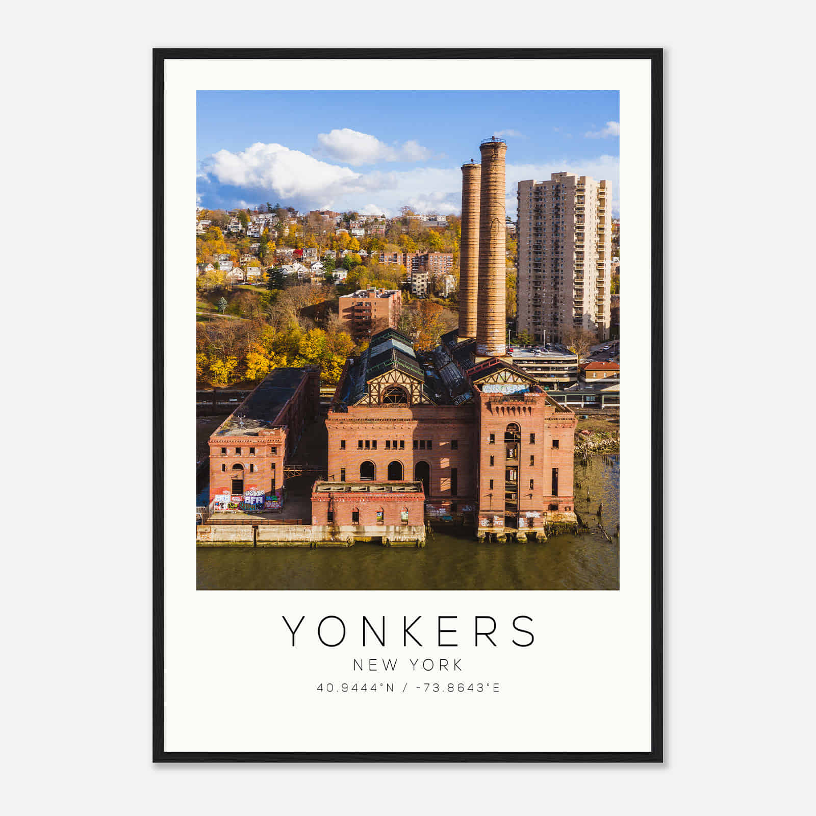 Yonkers New York Photo Travel Poster, Yonkers Travel Print, Minimalist Travel Print