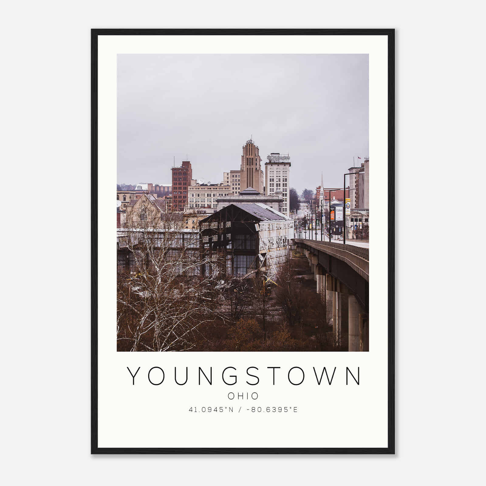 Youngstown Ohio Photo Travel Poster, Youngstown Travel Print, Minimalist Travel Print DS1