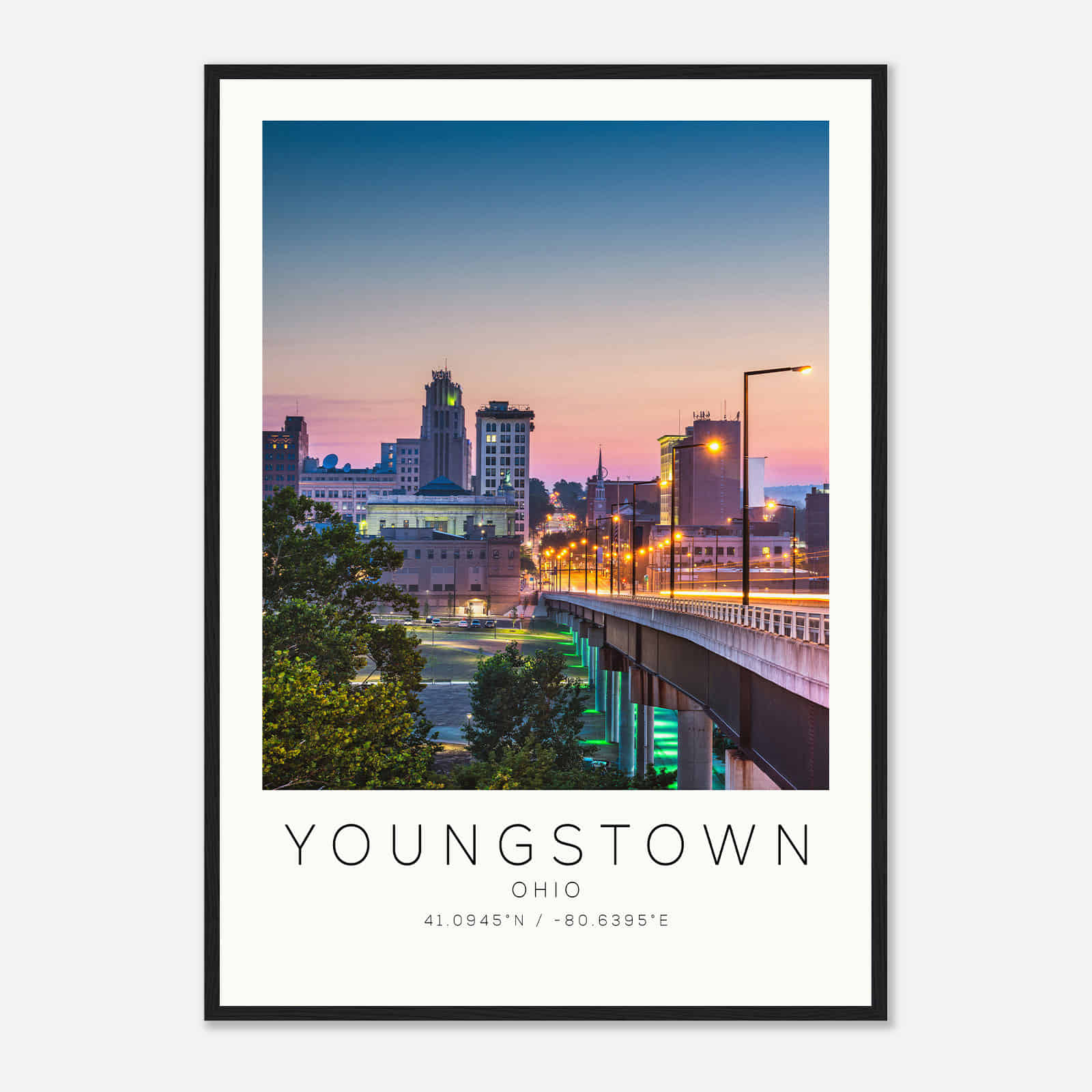 Youngstown Ohio Photo Travel Poster, Youngstown Travel Print, Minimalist Travel Print DS2