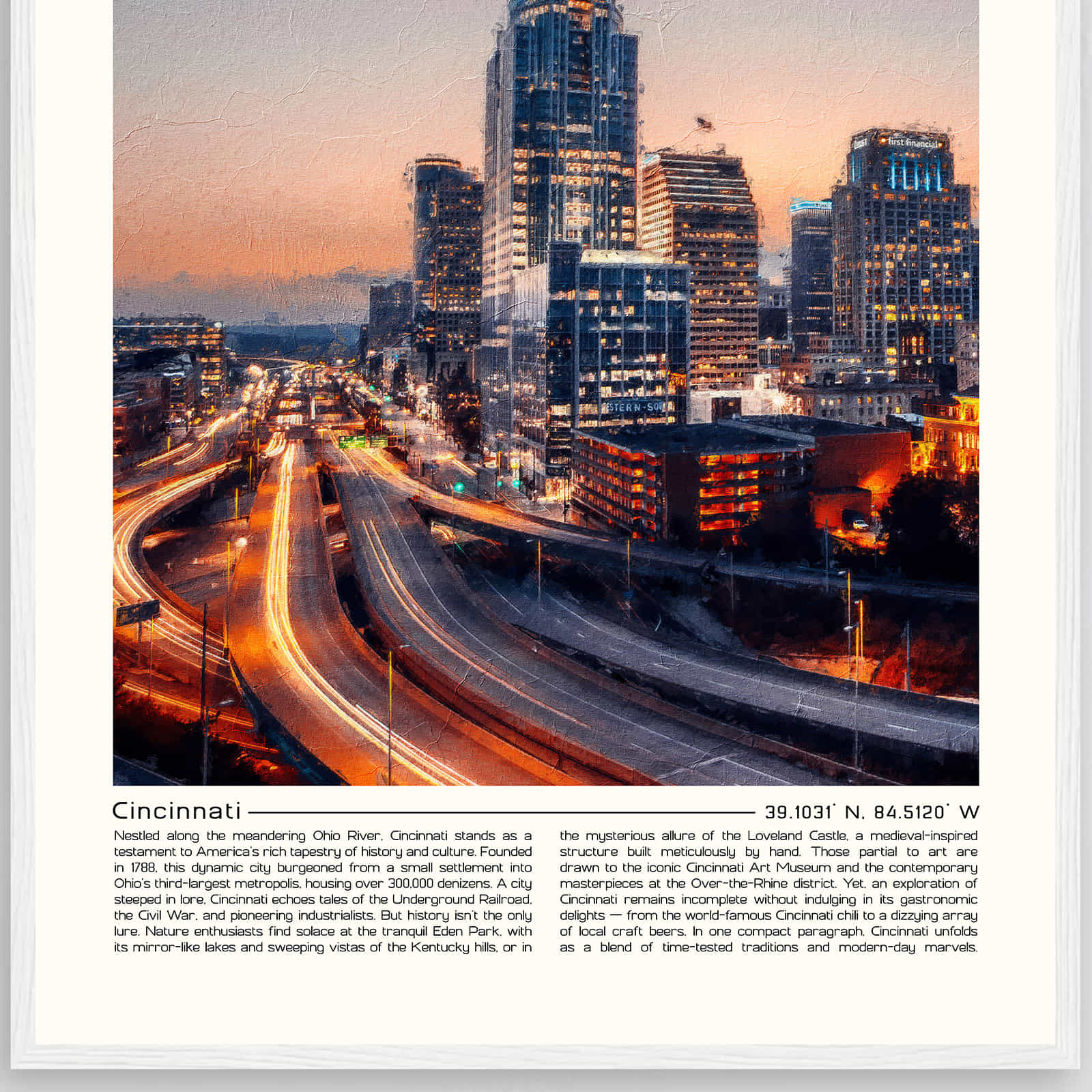 Deerfield Kansas Map Poster, Modern Home Decor Wall Art Print (Copy)