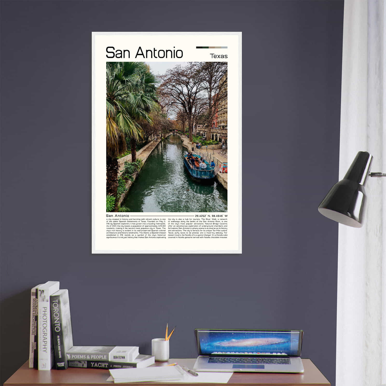 San Antonio Texas Cityscape Poster Print, San Antonio Texas Digital Oil