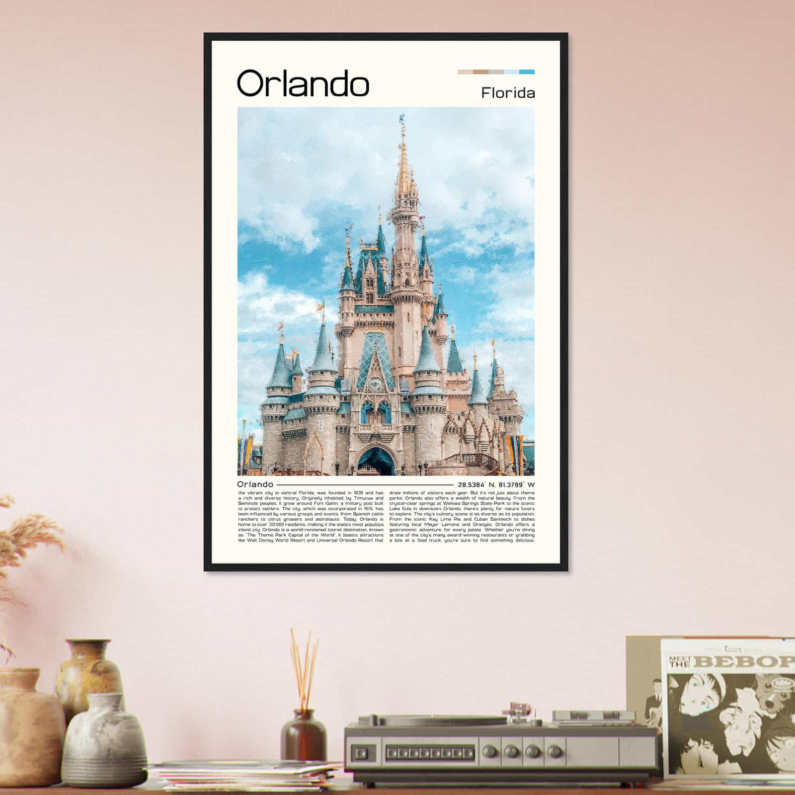 Orlando Florida Cityscape Poster Print, Orlando Florida Digital Oil Paint Poster DS-2 Orlando Florida Cityscape Poster Print, Orlando Florida Digital Oil Paint Poster DS-2