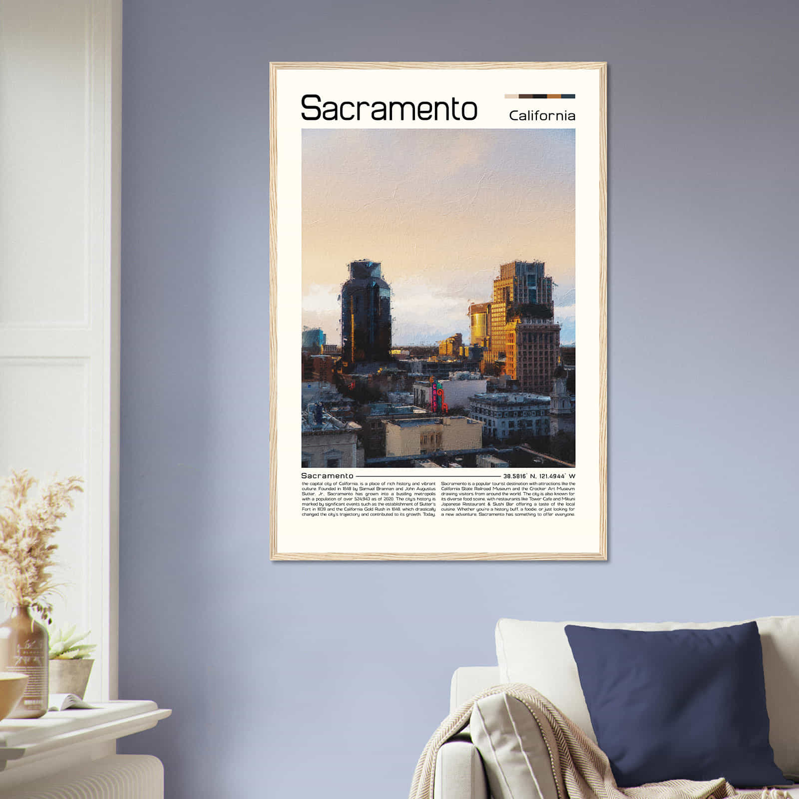 Deerfield Kansas Map Poster, Modern Home Decor Wall Art Print (Copy)