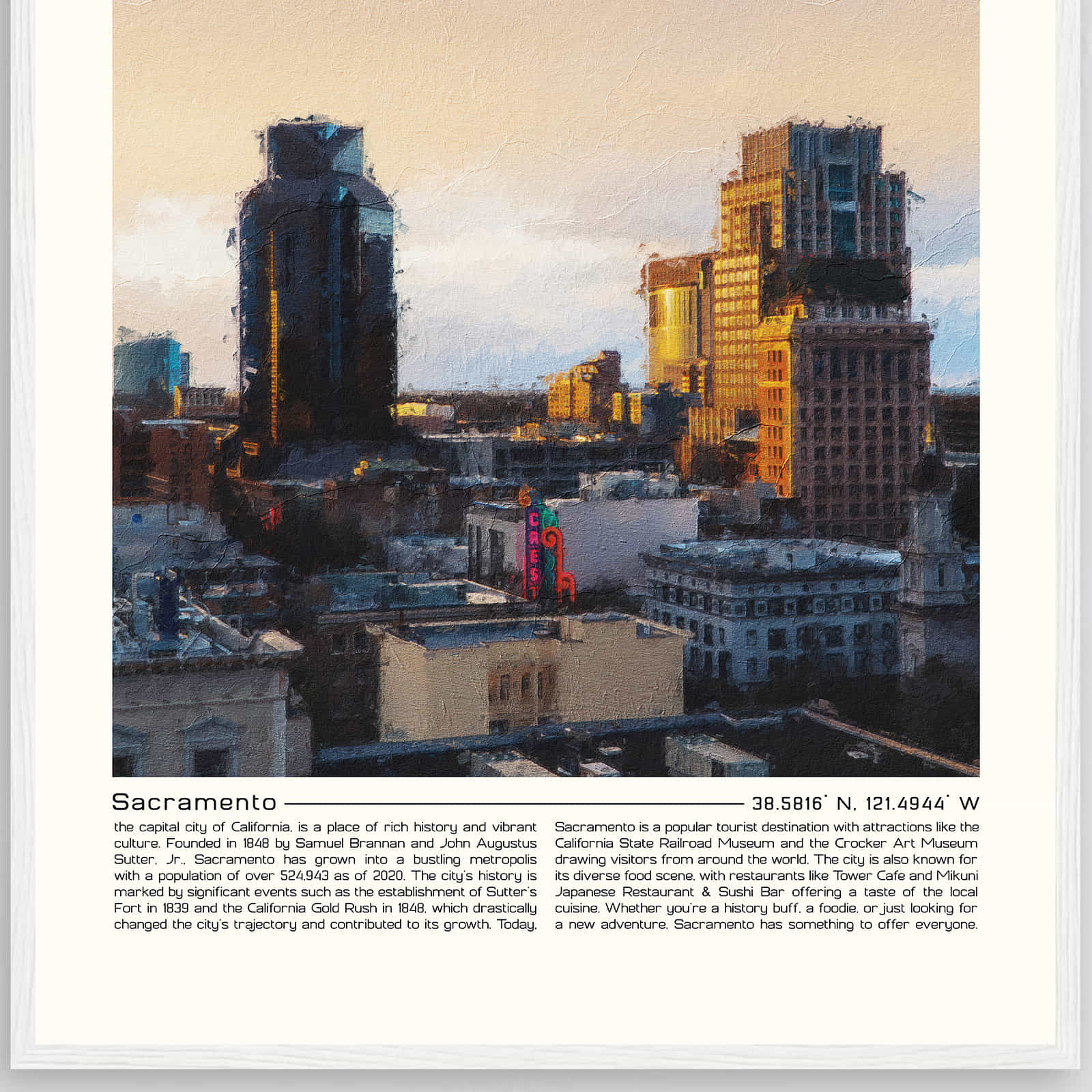 Deerfield Kansas Map Poster, Modern Home Decor Wall Art Print (Copy)