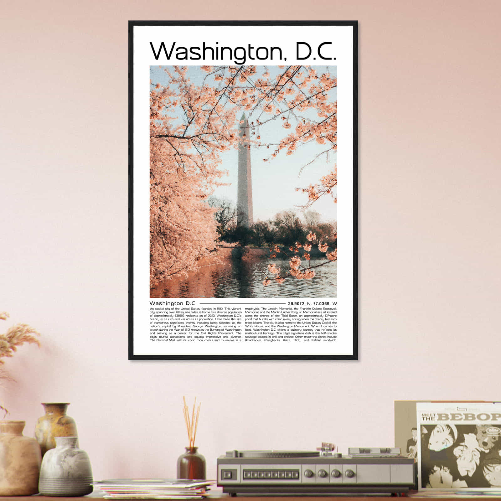 Washington DC Cityscape Poster Print, Washington DC Digital Oil Paint Poster DS-3