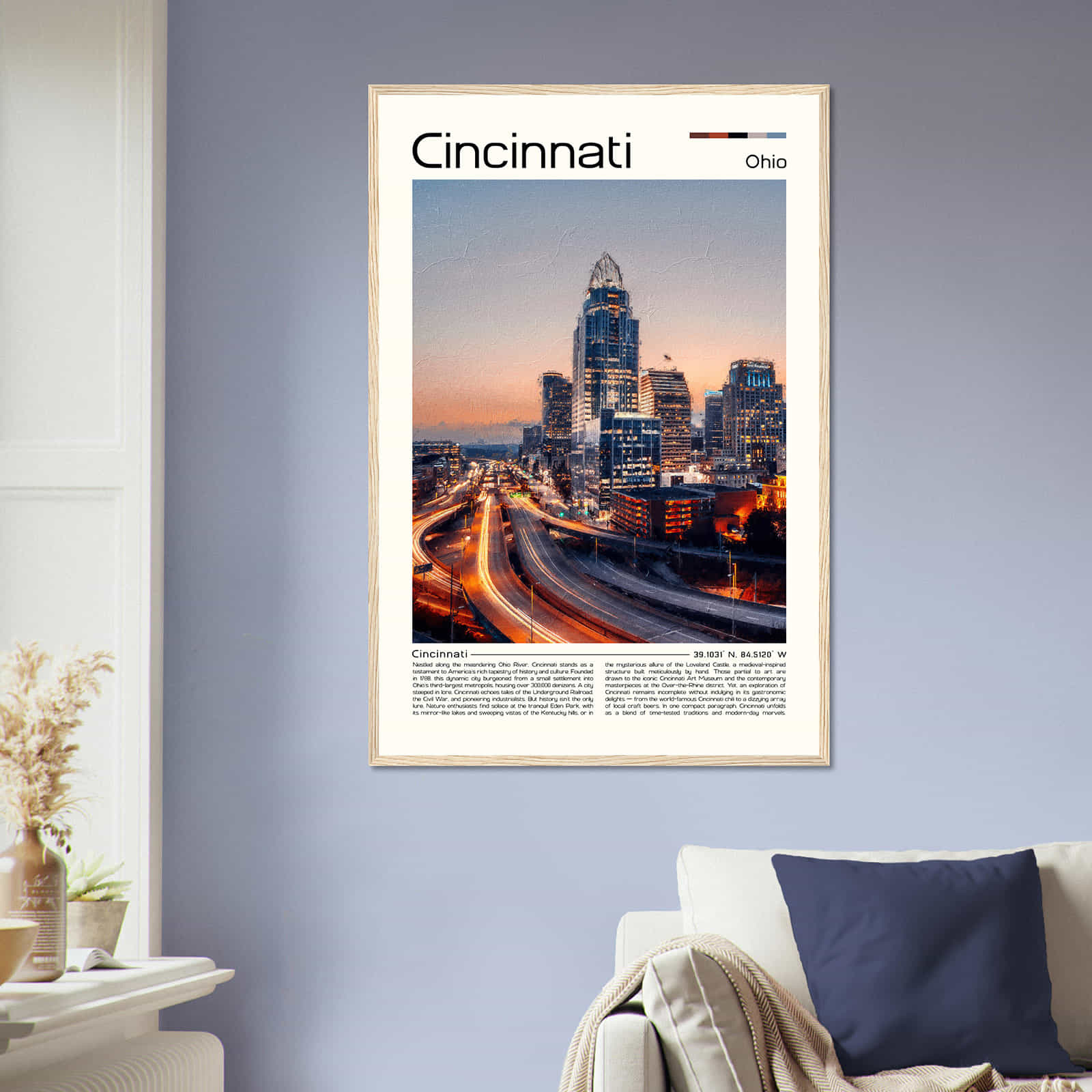 Deerfield Kansas Map Poster, Modern Home Decor Wall Art Print (Copy)