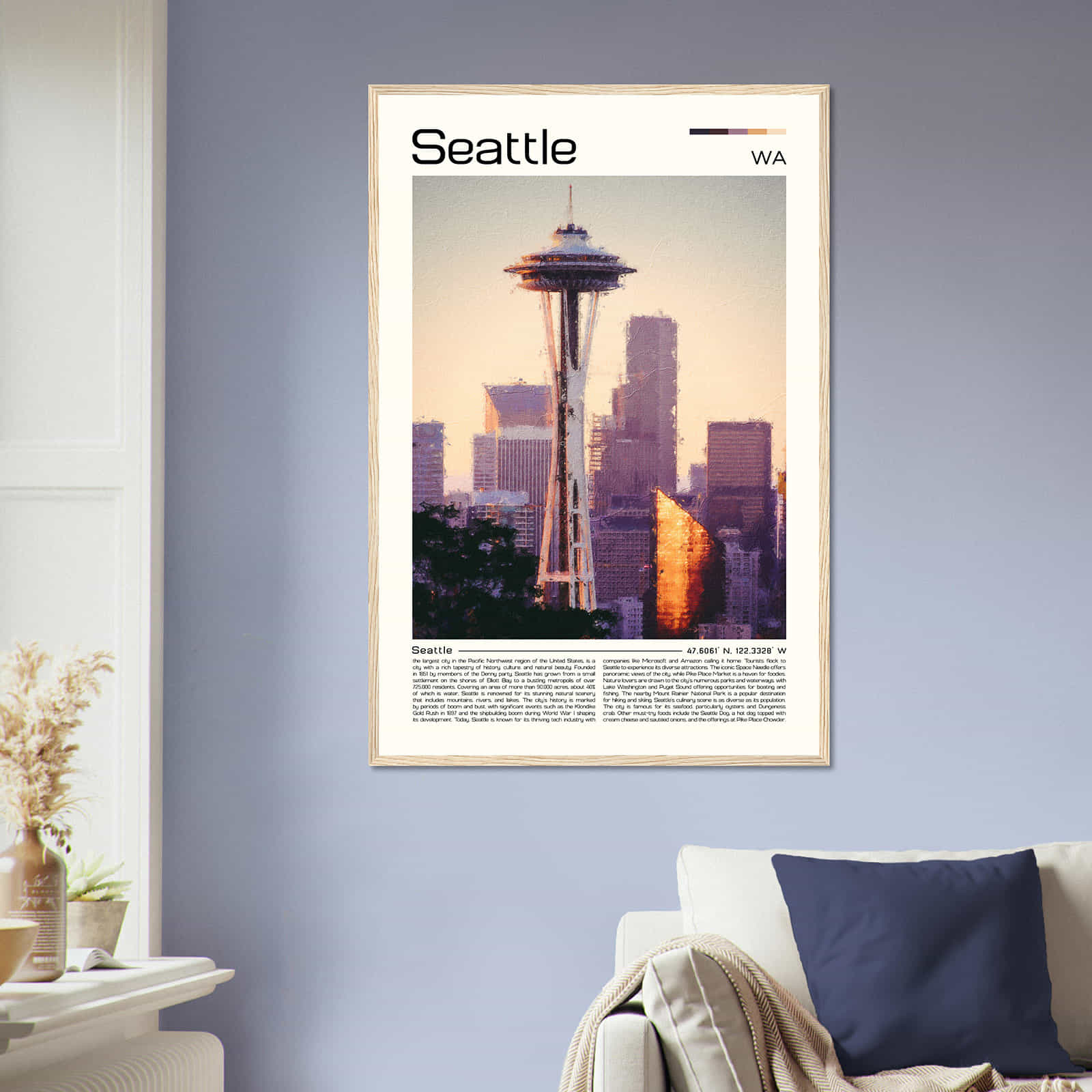 Deerfield Kansas Map Poster, Modern Home Decor Wall Art Print (Copy)