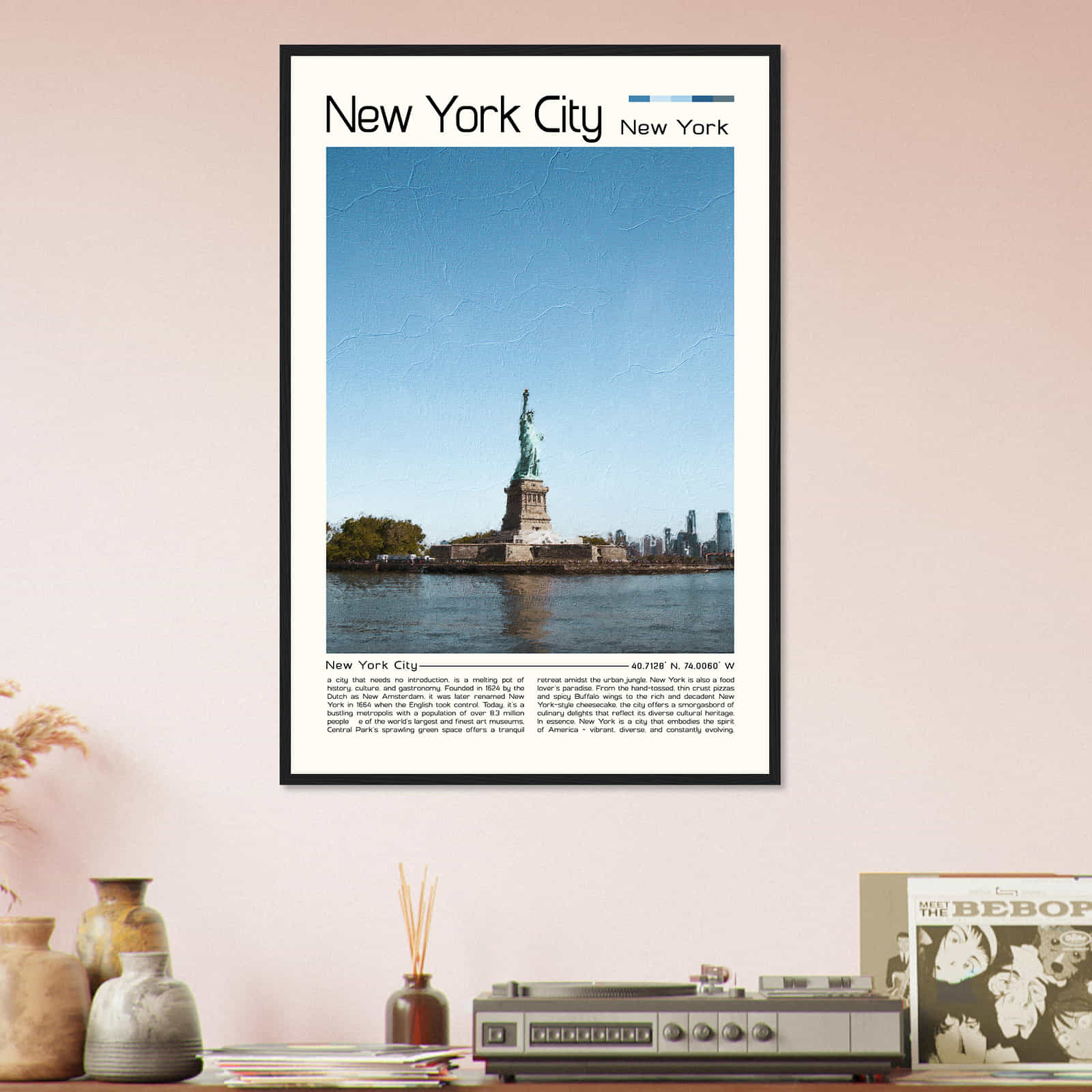 New York City New York Cityscape Poster Print, New York City New York Digital Oil Paint Poster DS-6