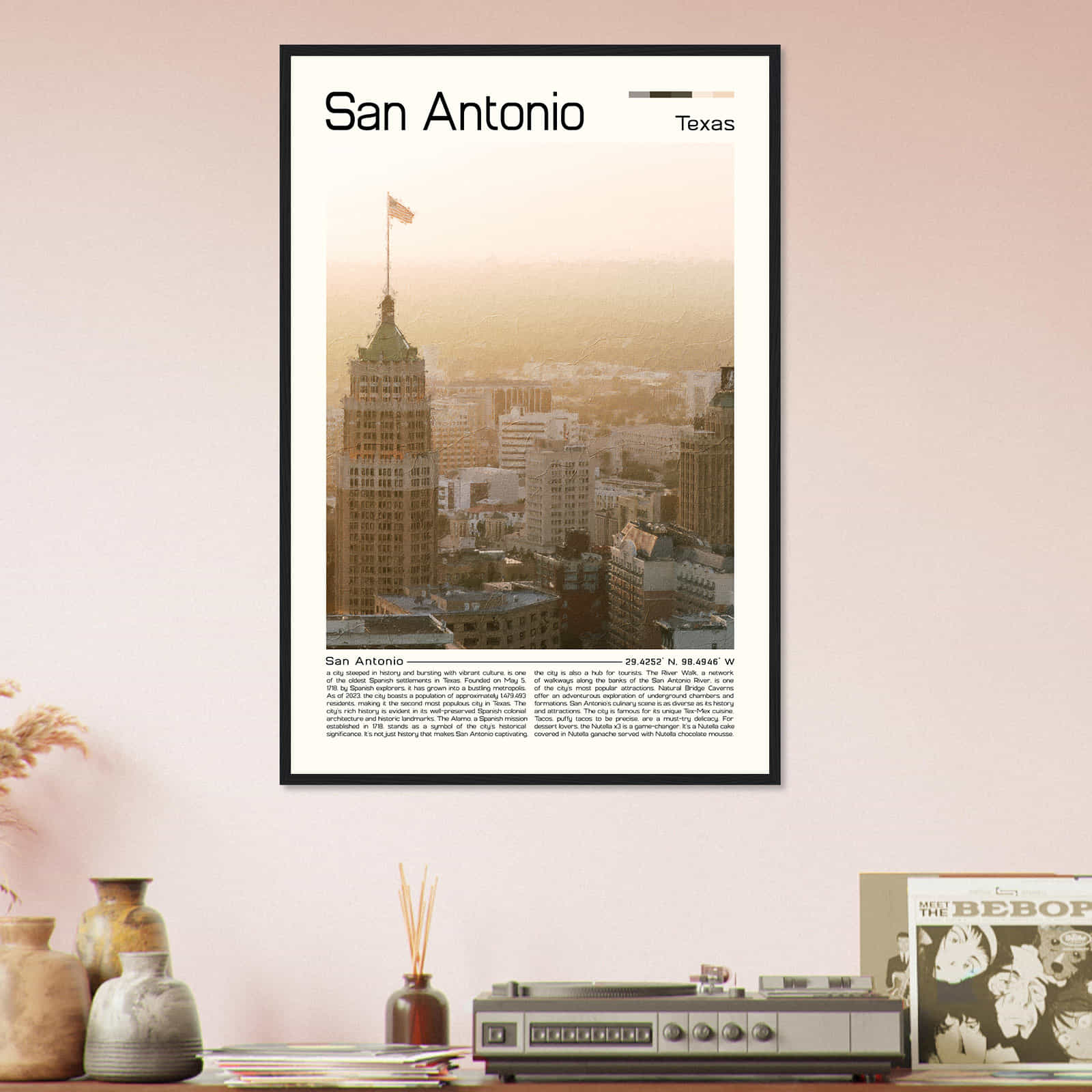 San Antonio Texas Cityscape Poster Print, San Antonio Texas Digital Oil Paint Poster DS-1 San Antonio Texas Cityscape Poster Print, San Antonio Texas Digital Oil Paint Poster DS-1