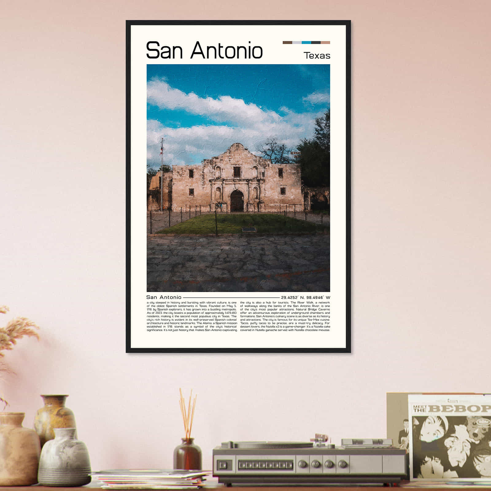 San Antonio Texas Cityscape Poster Print, San Antonio Texas Digital Oil Paint Poster DS-5 San Antonio Texas Cityscape Poster Print, San Antonio Texas Digital Oil Paint Poster DS-5
